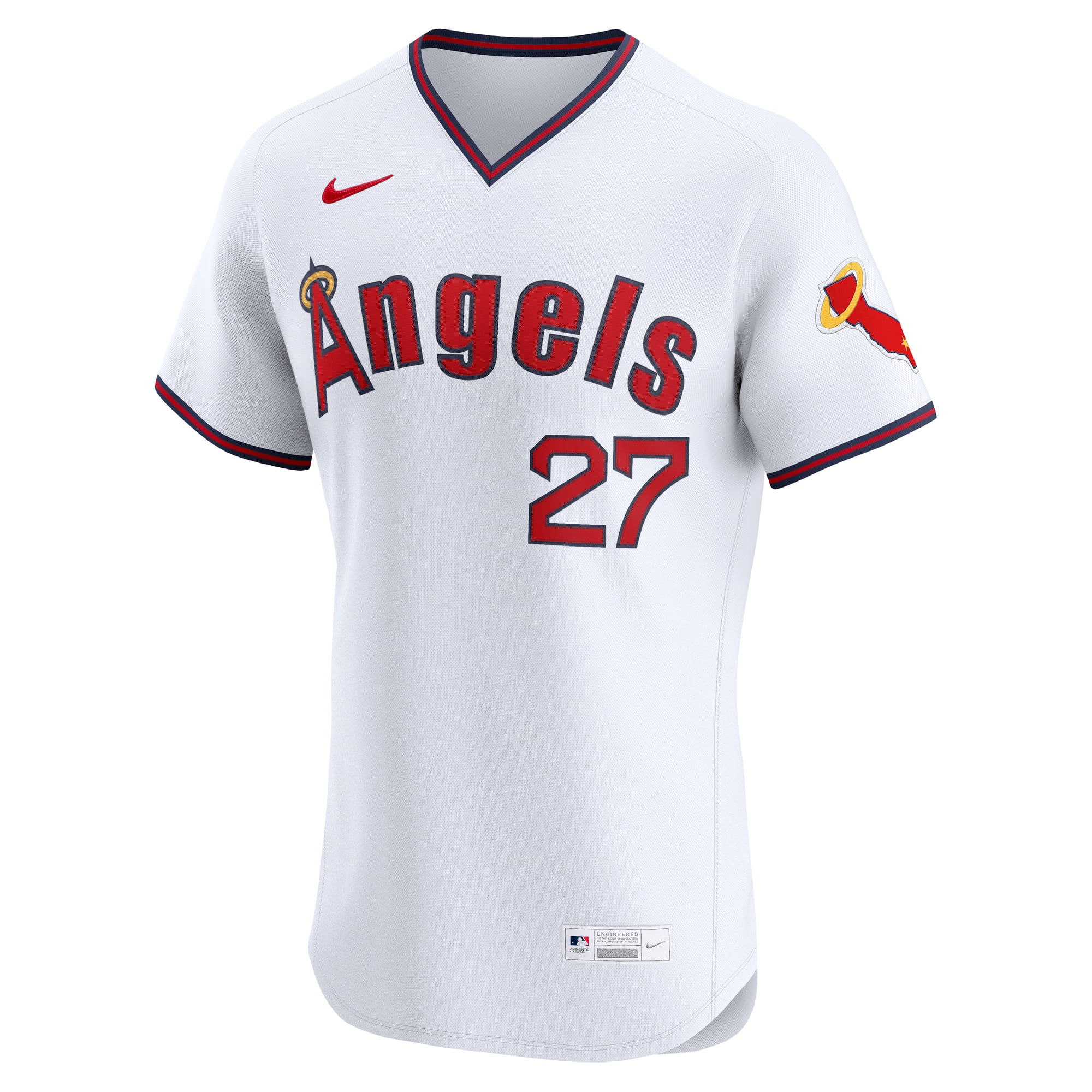 Mike Trout Los Angeles Angels Alternate 2 Elite Jersey - White - Image 3