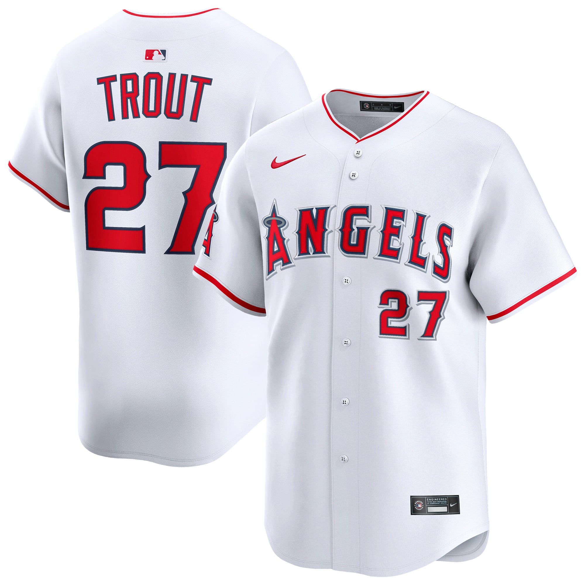 Mike Trout Los Angeles Angels Alternate Limited Player Jersey - White - Image 2
