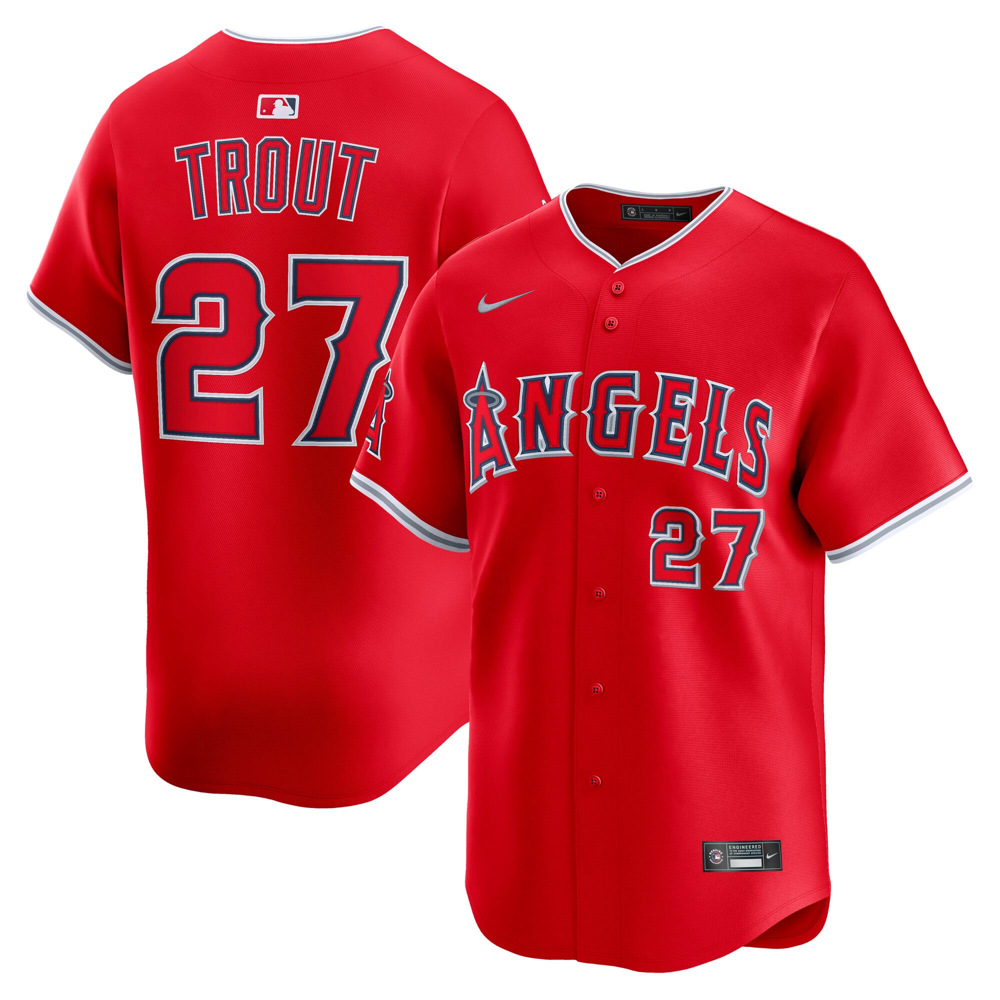 Mike Trout Los Angeles Angels Home Limited Player Jersey - Red - Image 2