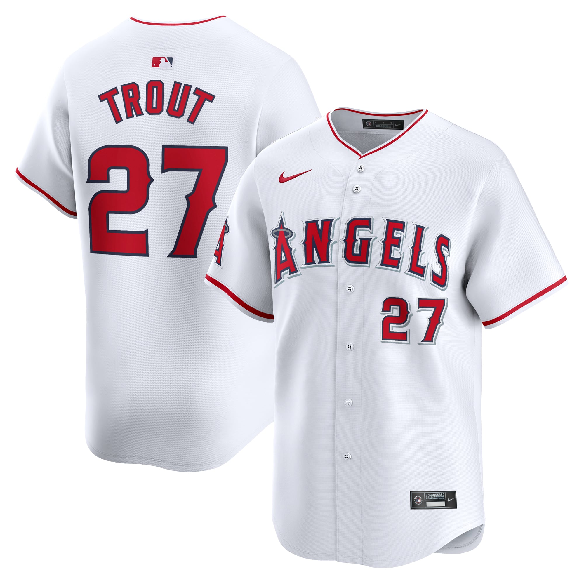 Mike Trout Los Angeles Angels Youth Home Limited Player Jersey - White - Image 2