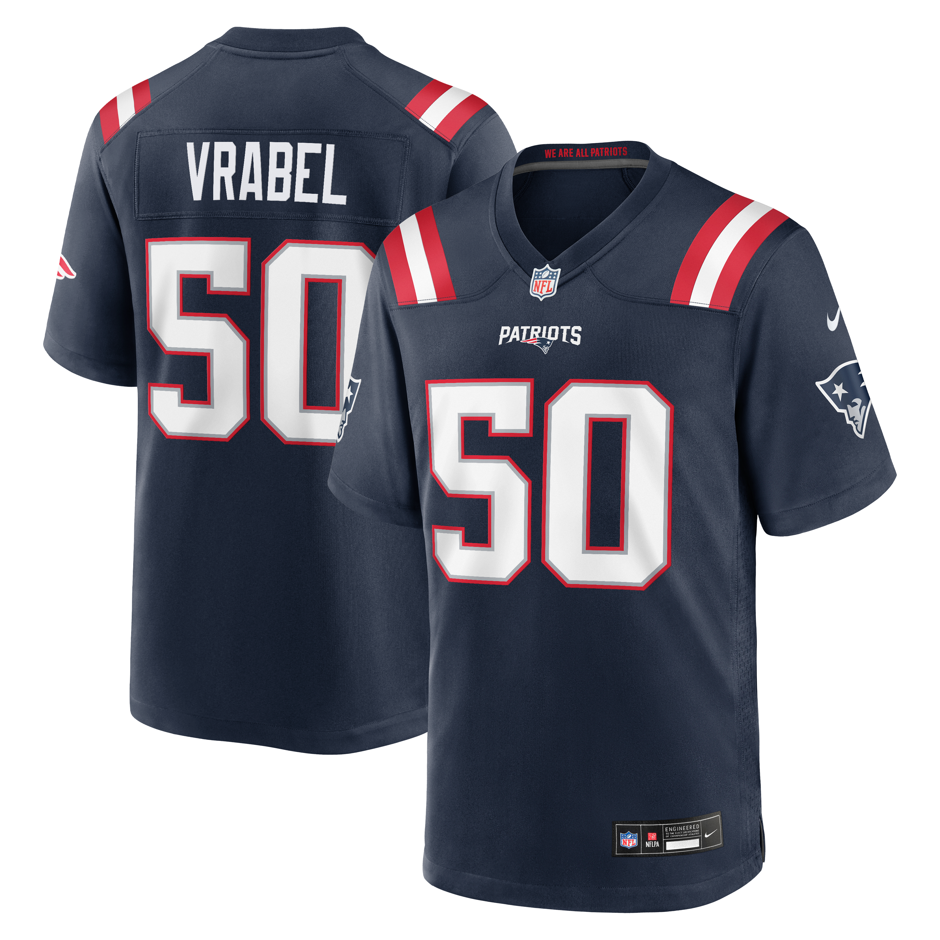 Mike Vrabel New England Patriots Game Retired Player Jersey - Navy