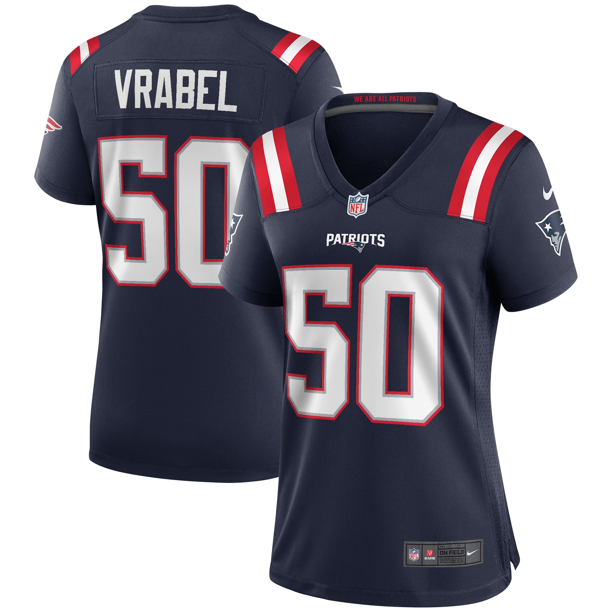 Mike Vrabel New England Patriots Women's Retired Game Jersey - Navy - Image 2