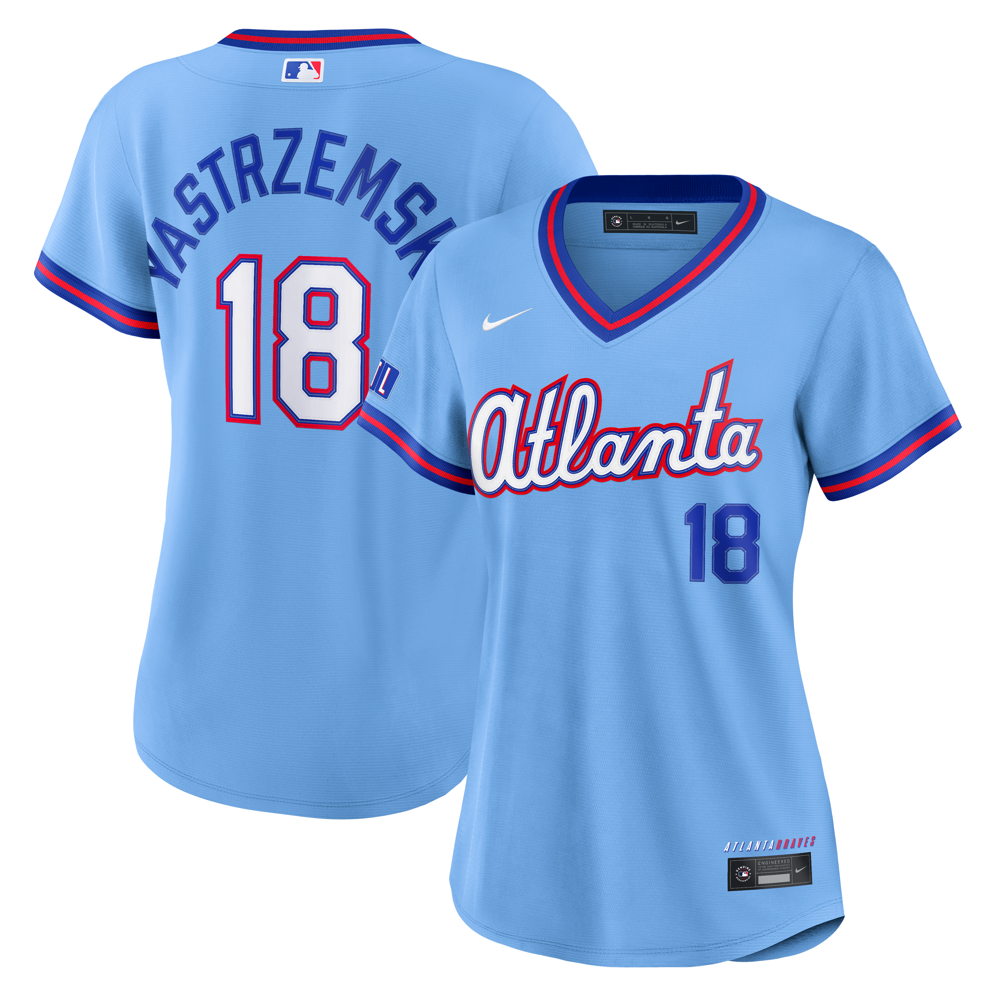 Mike Yastrzemski Atlanta Braves Women's 2026 City Connect Stadium Jersey - Powder Blue - Image 2