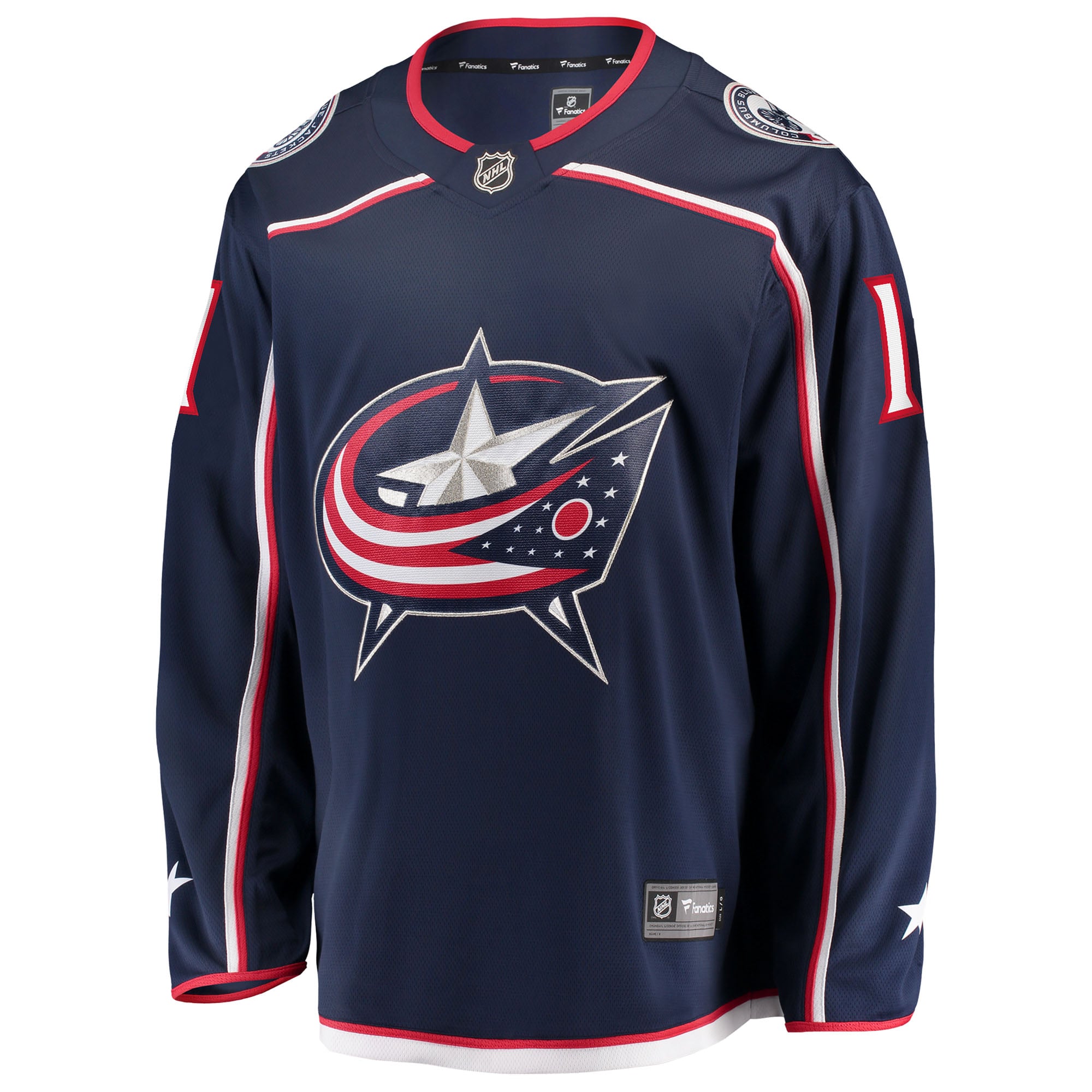 Miles Wood Columbus Blue Jackets Home Breakaway Jersey - Navy - Image 3