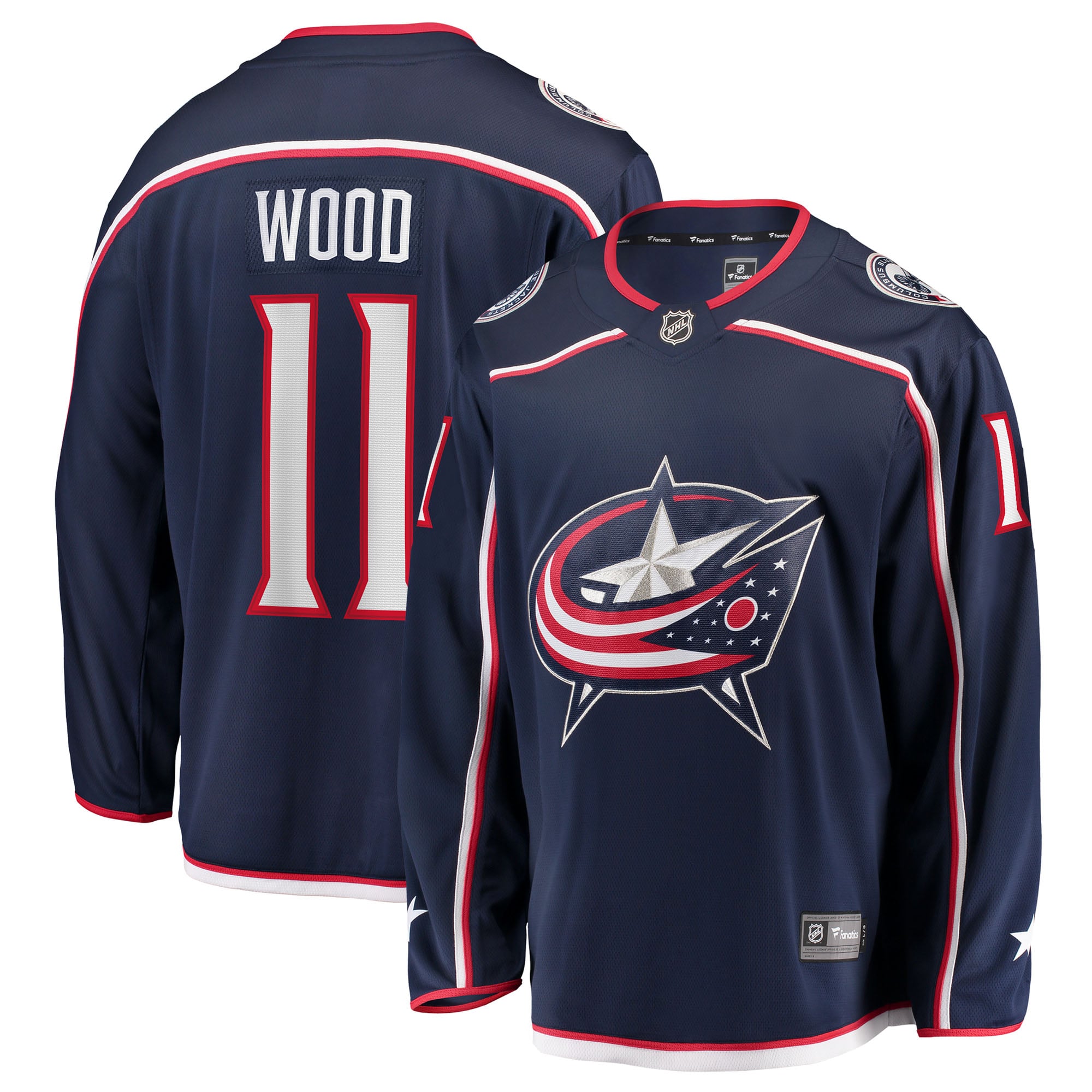 Miles Wood Columbus Blue Jackets Home Breakaway Jersey - Navy