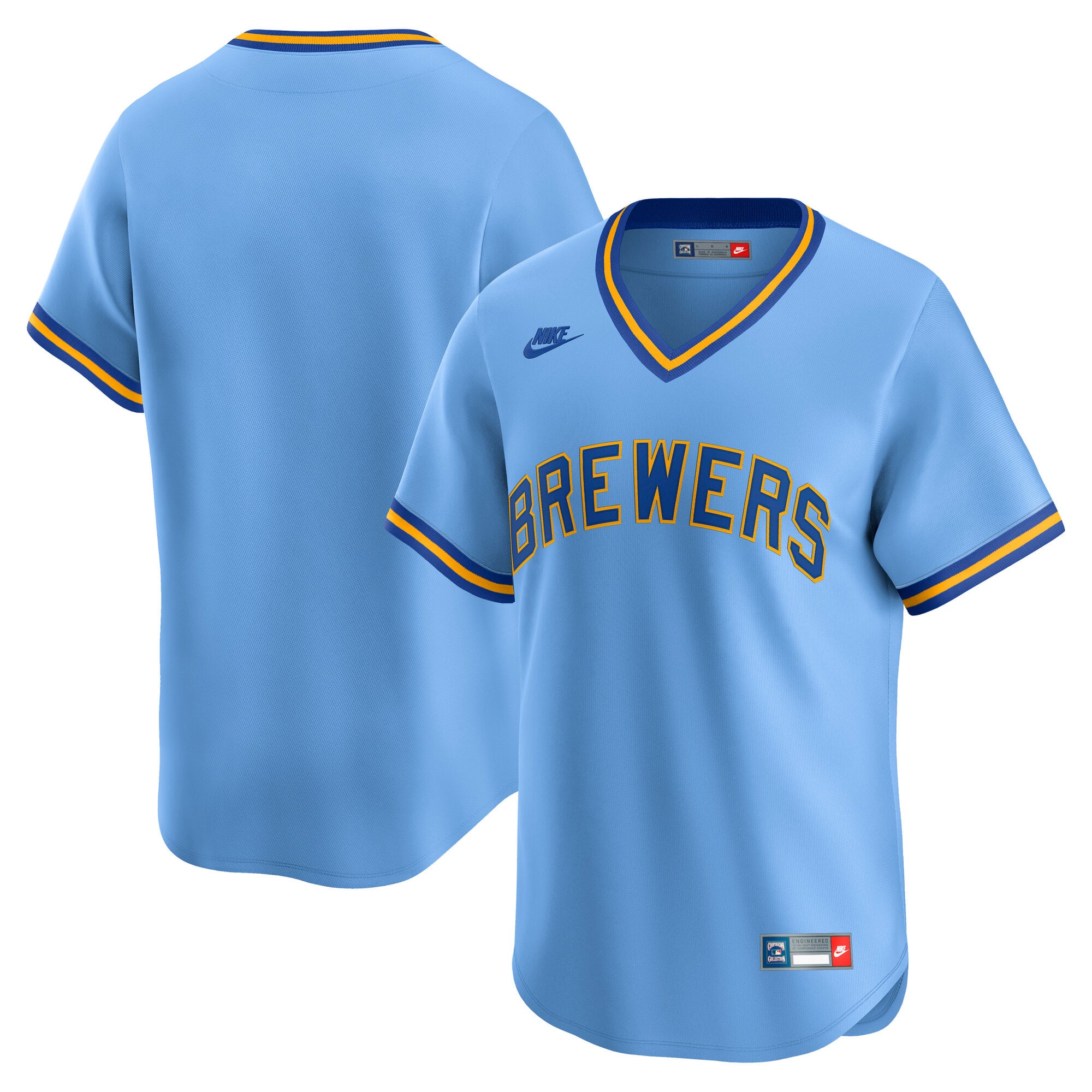 Milwaukee Brewers Cooperstown Collection Limited Jersey - Light Blue - Image 2