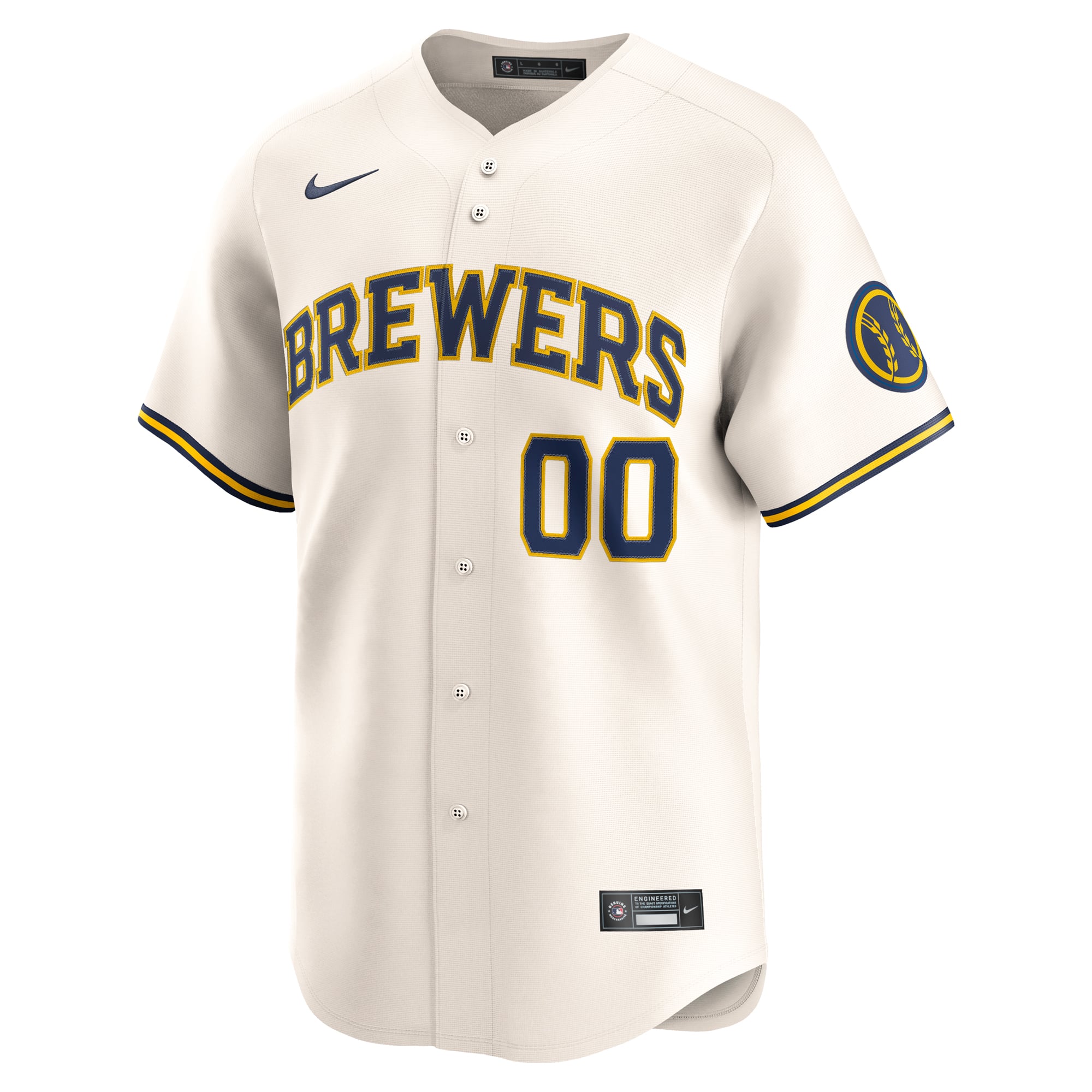 Milwaukee Brewers Home Limited Custom Jersey - Cream - Image 3