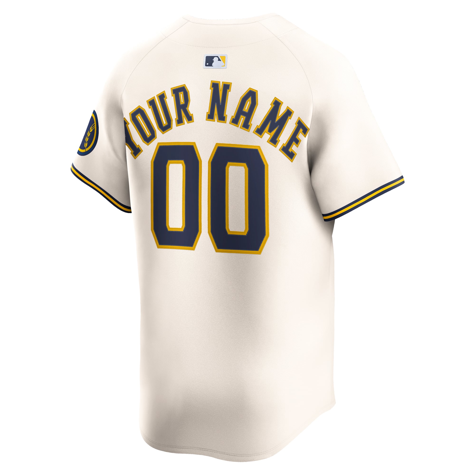 Milwaukee Brewers Home Limited Custom Jersey - Cream - Image 4