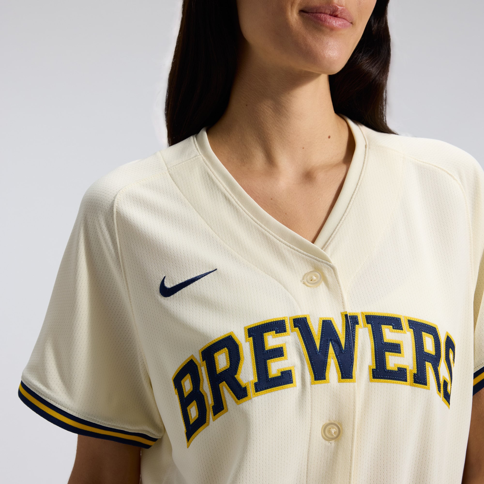 Milwaukee Brewers Women's Home Limited Jersey - Cream - Image 9