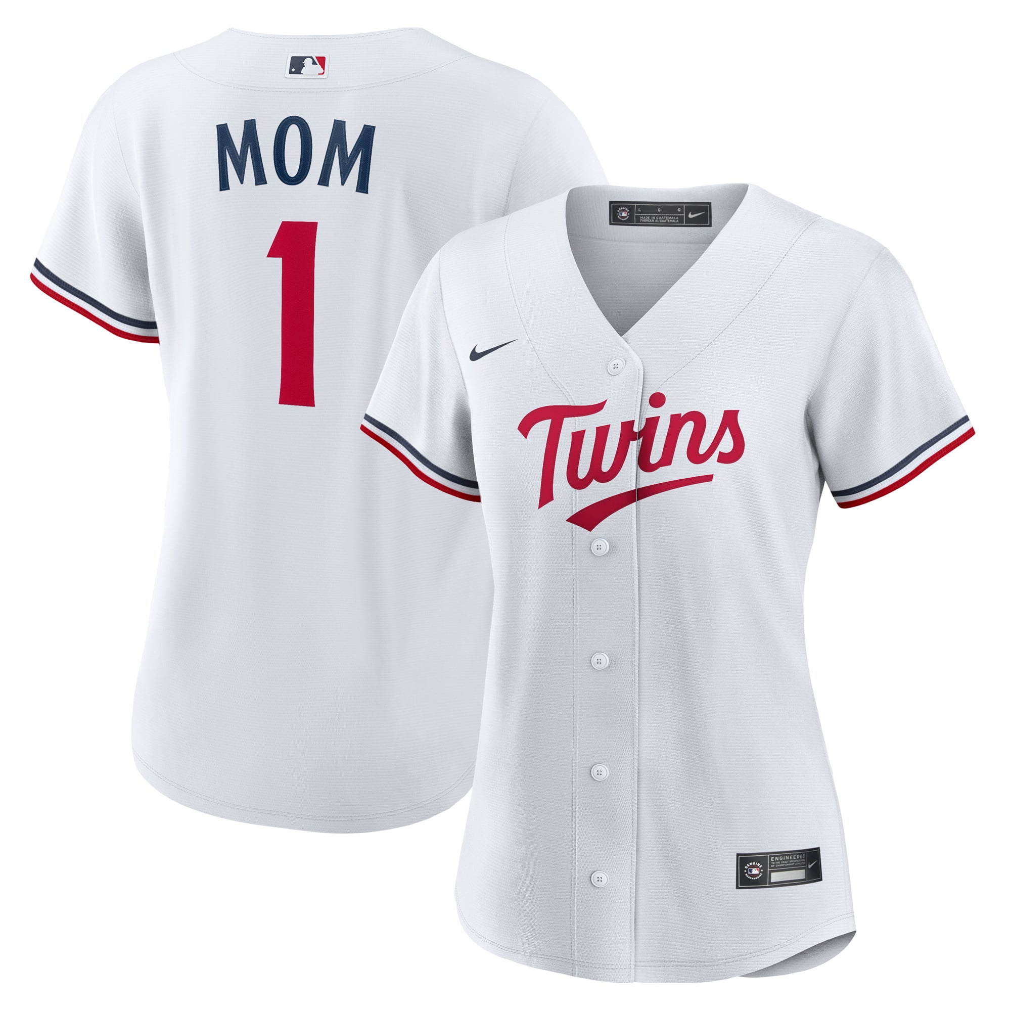 Minnesota Twins Women's #1 Mom Home Jersey - White - Image 2
