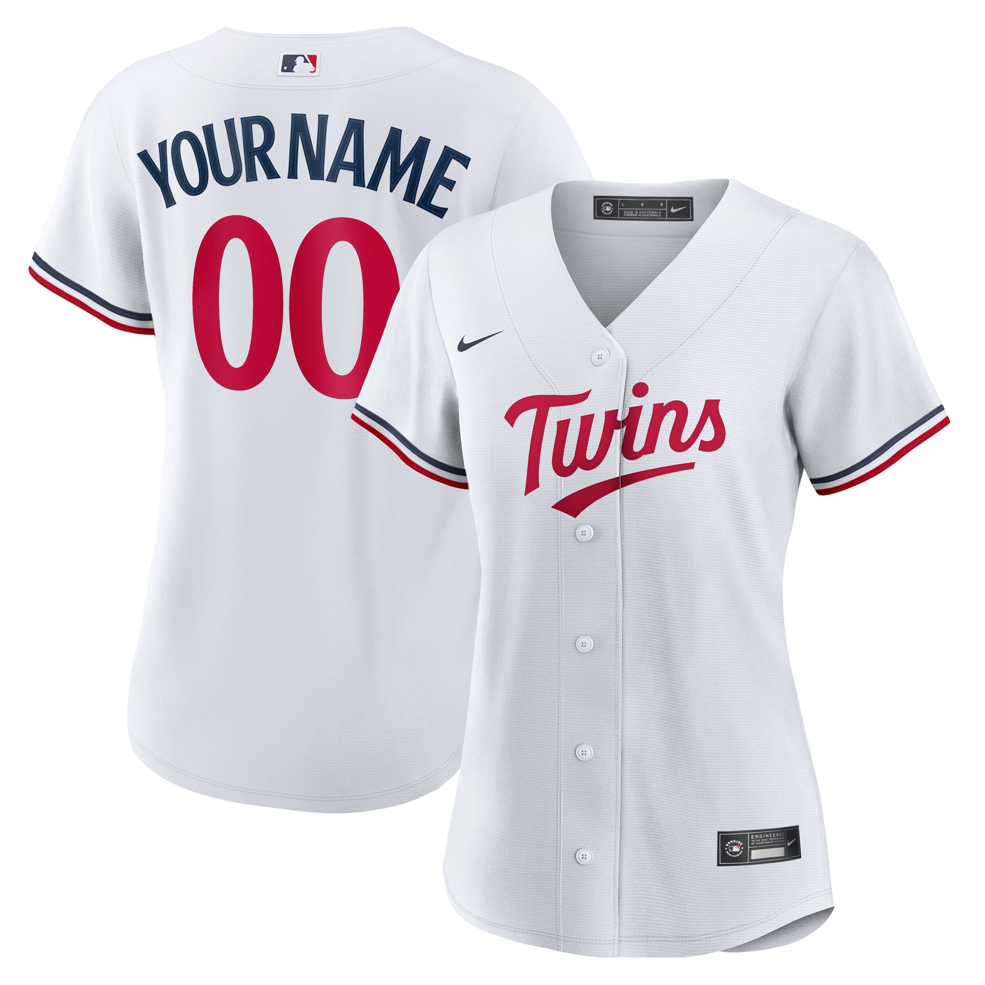Minnesota Twins Women's Home Custom Jersey - White - Image 2