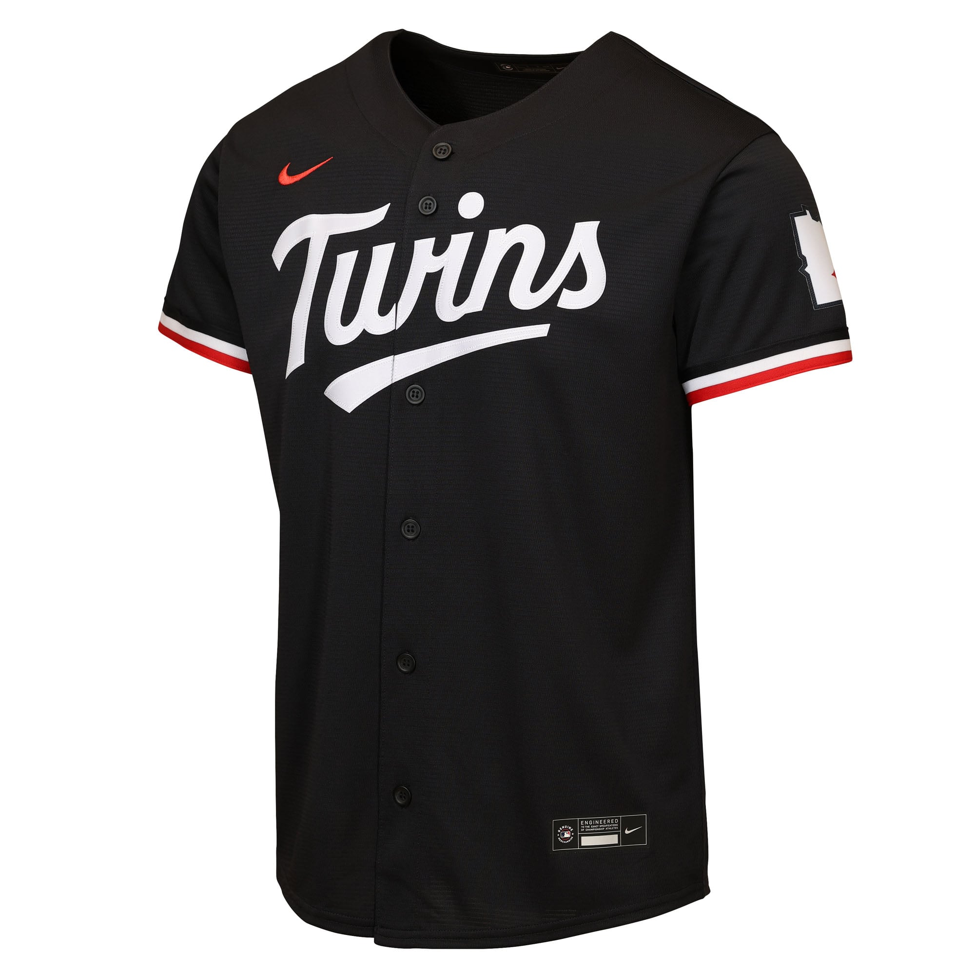 Minnesota Twins Youth Alternate 2 Stadium Jersey - Black - Image 3