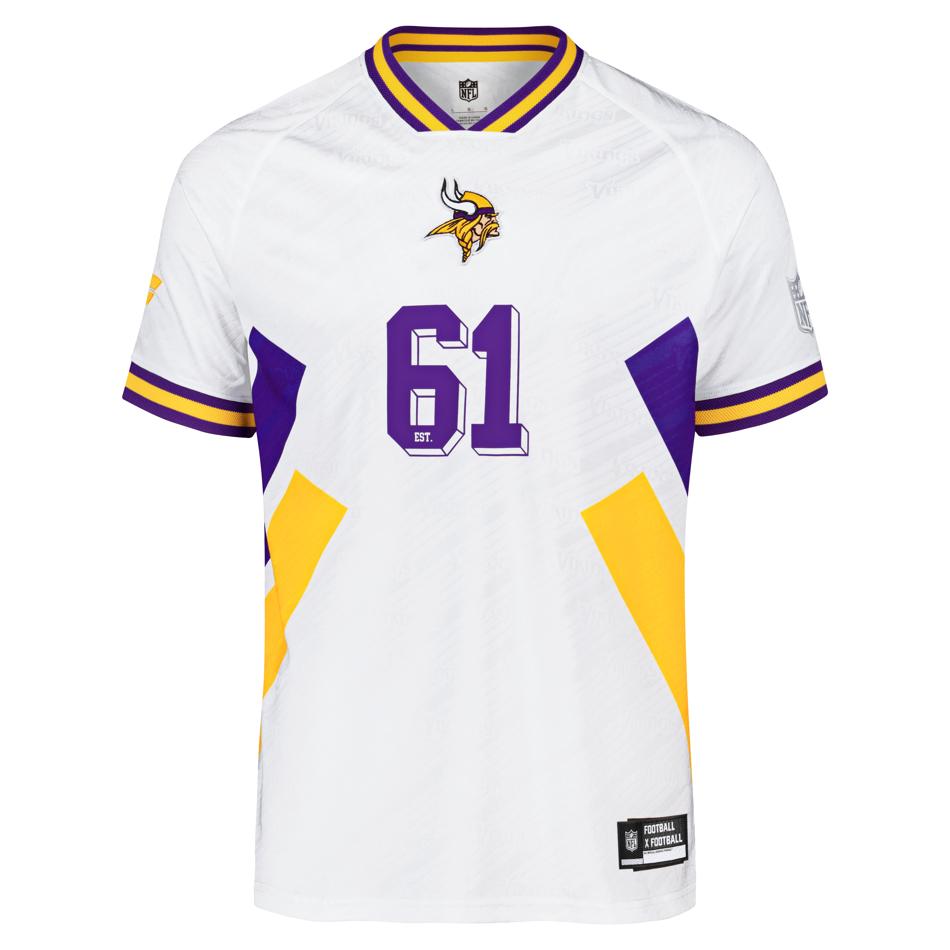Minnesota Vikings Youth Football x Football V-Neck Fan Top - White - Image 11