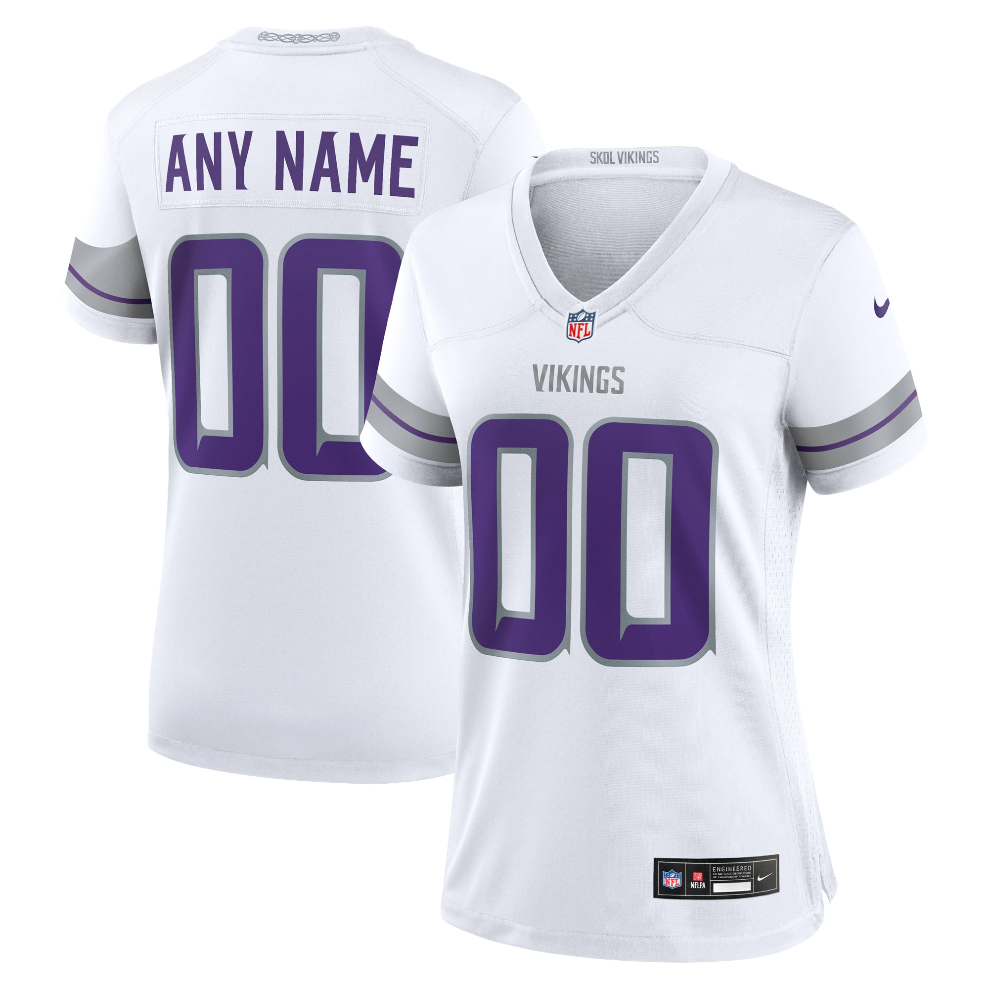 Minnesota Vikings Women's Custom Game Jersey - White - Image 2