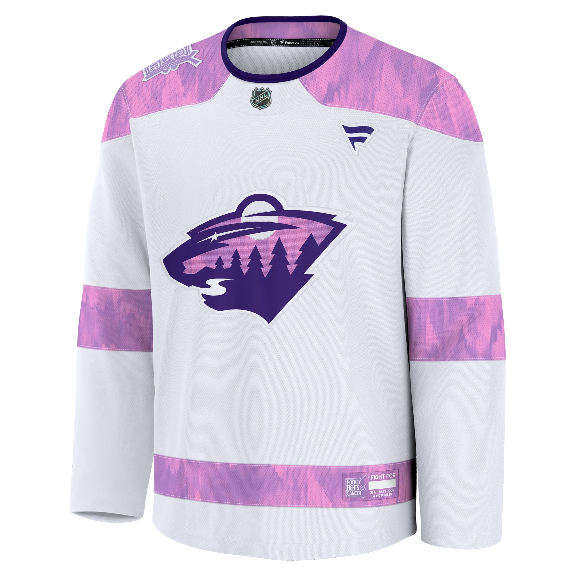 Minnesota Wild Hockey Fights Cancer Survivor Practice Jersey - White - Image 3