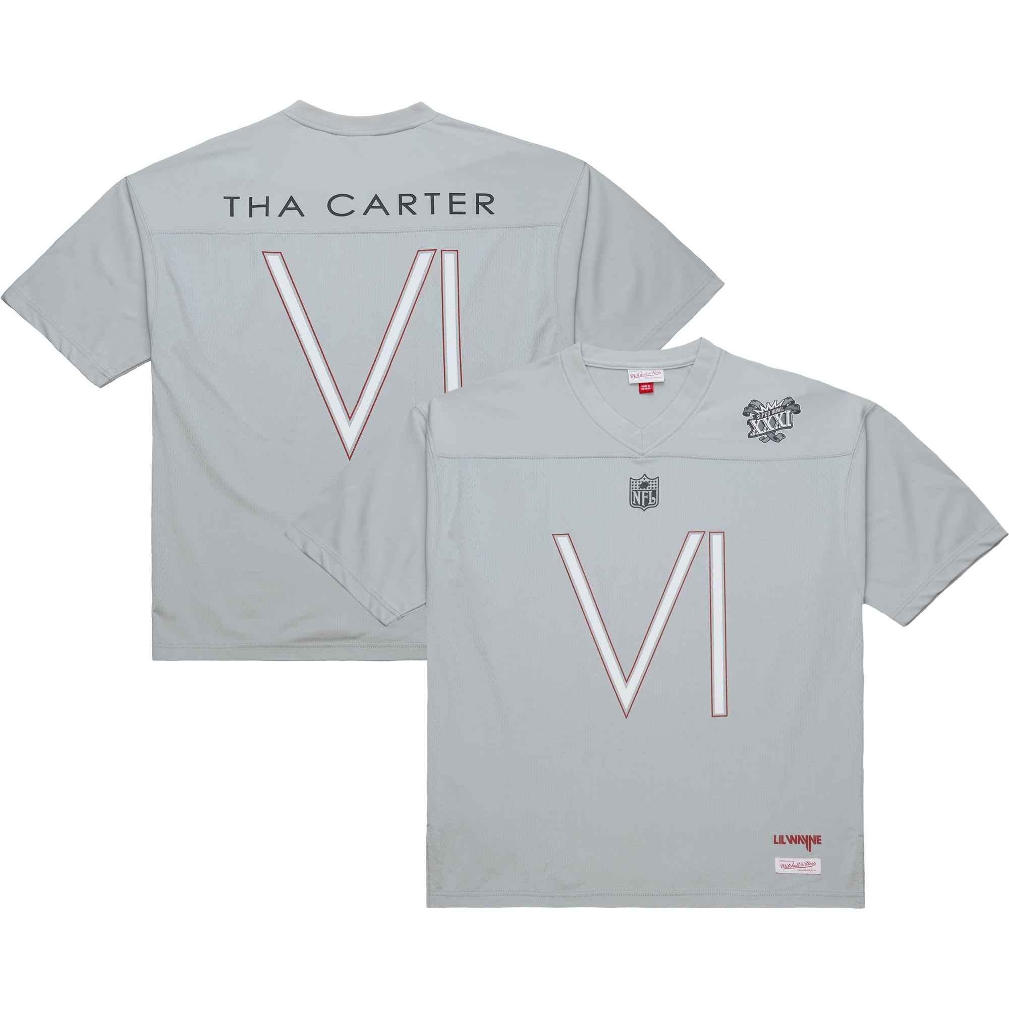 x x Lil Wayne Super Bowl XXXI Tha Carter VI Fashion Jersey - Gray