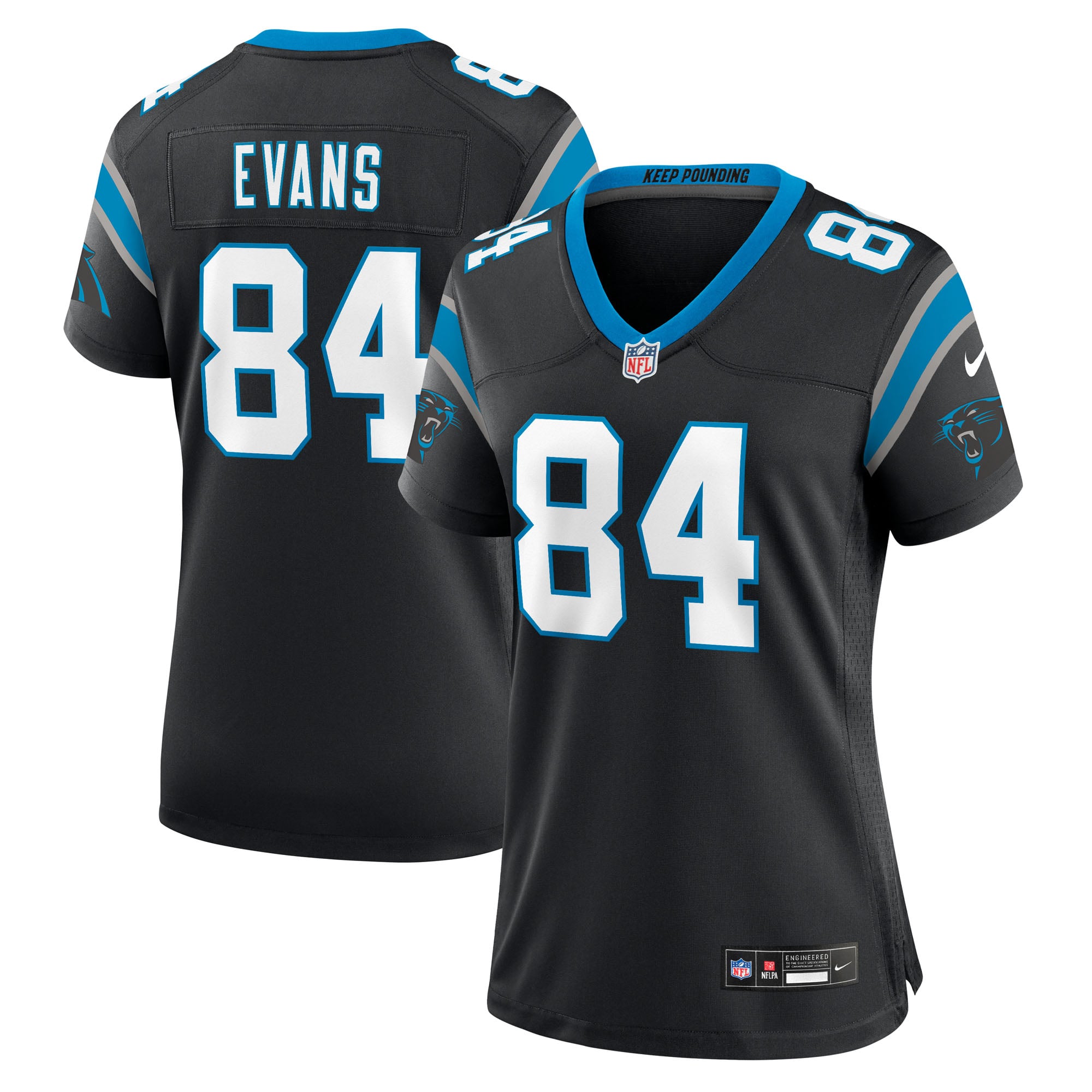 Mitchell Evans Carolina Panthers Women's Team Game Jersey - Black - Image 2