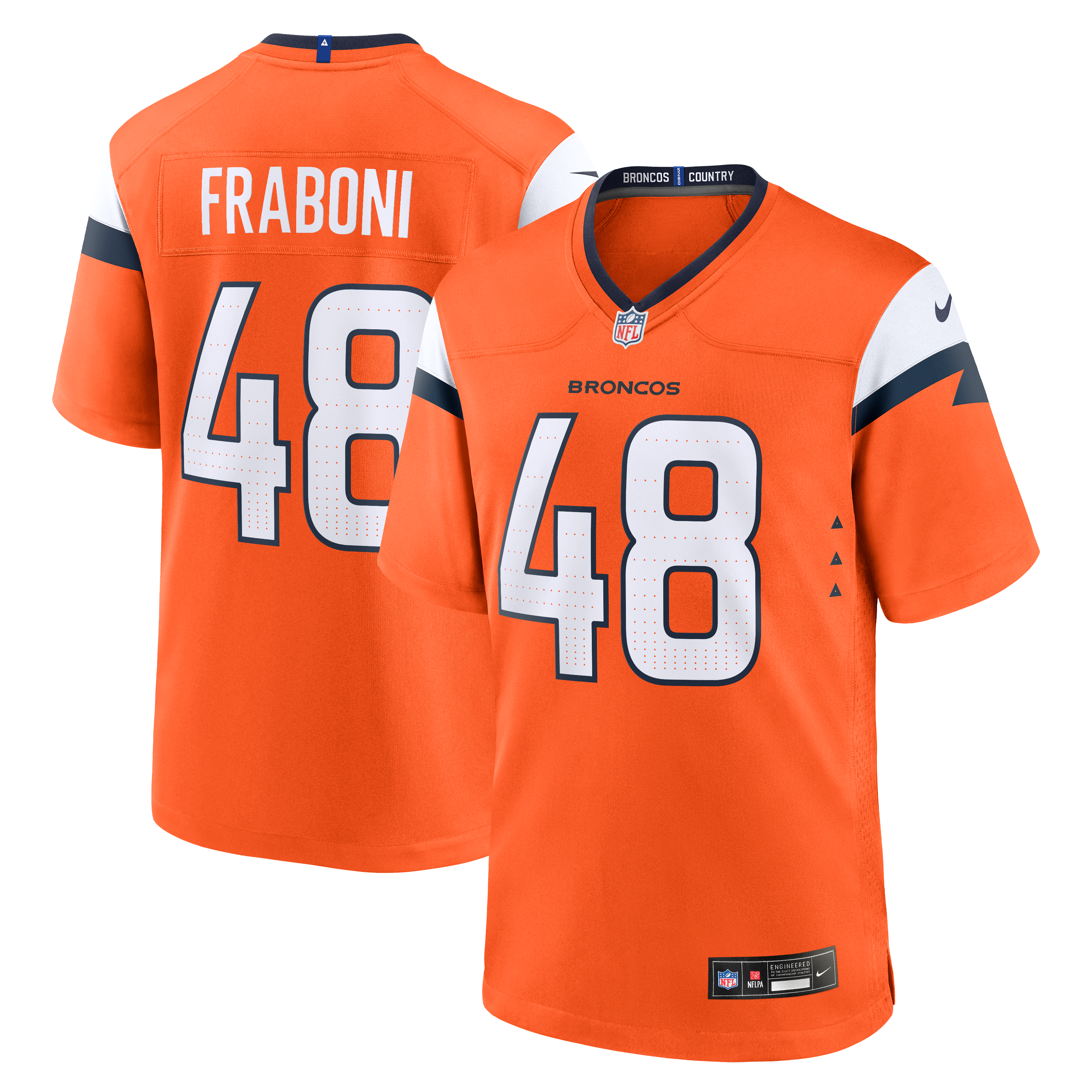 Mitchell Fraboni Denver Broncos Team Game Jersey - Orange