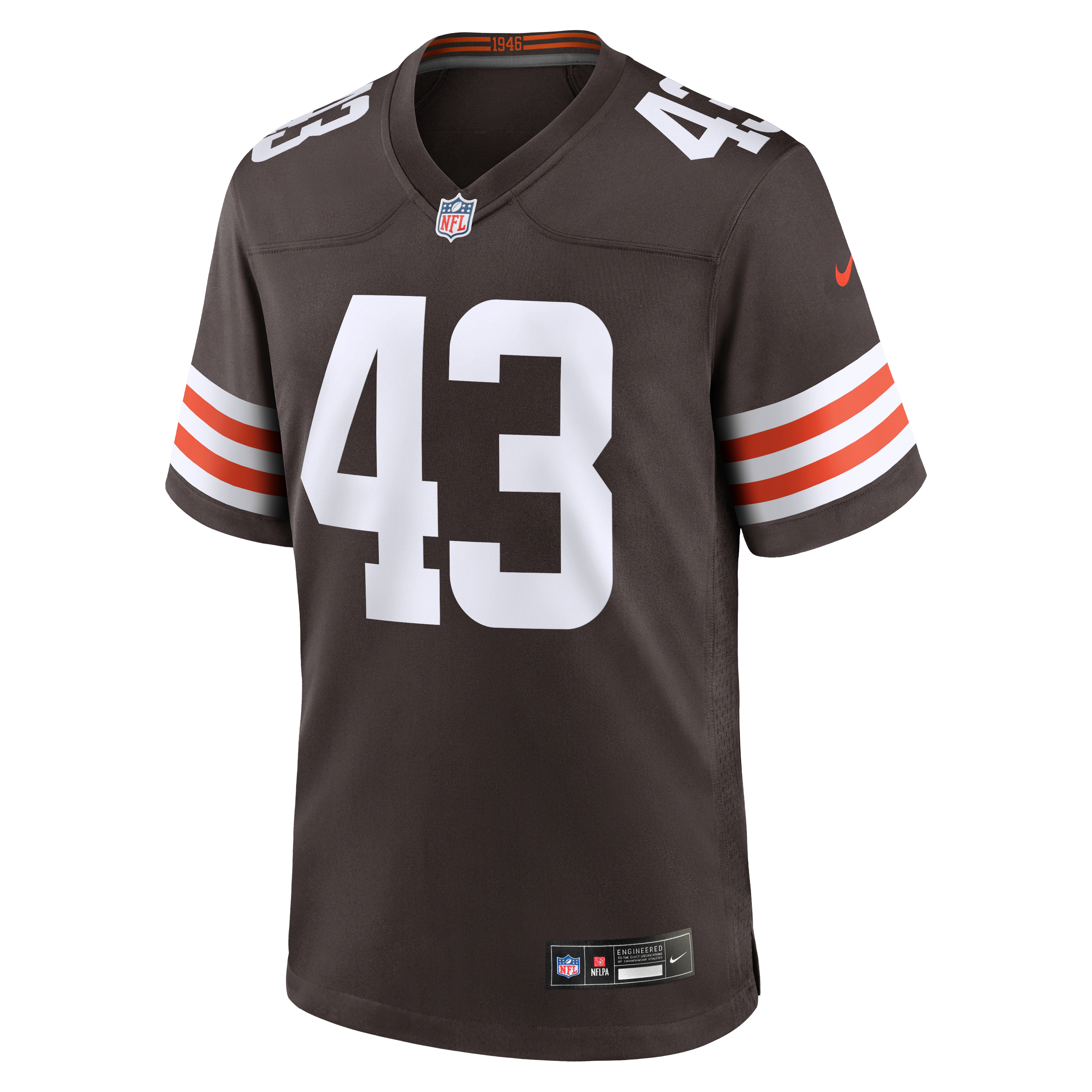 Mohamoud Diabate Cleveland Browns Team Game Jersey - Brown - Image 3