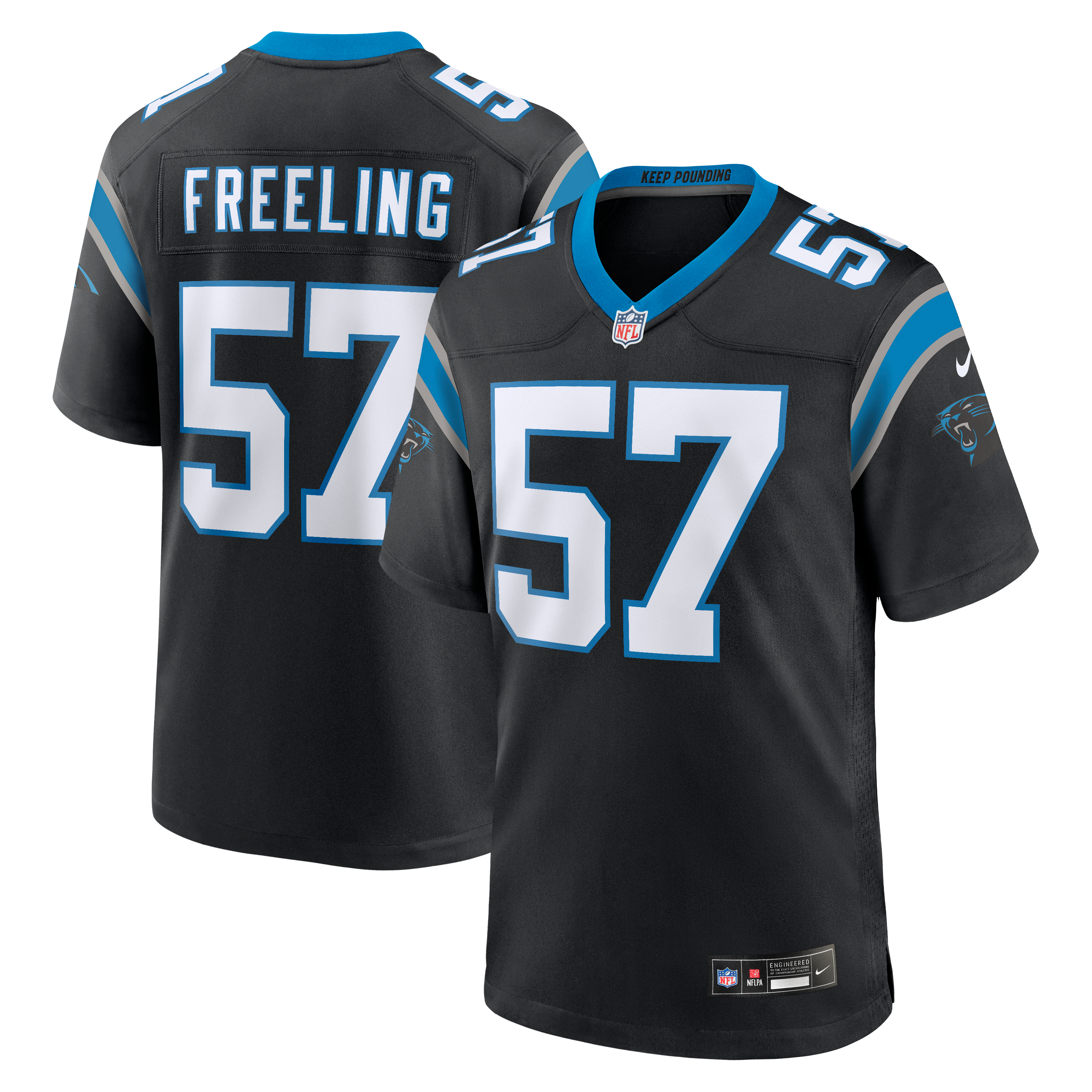 Monroe Freeling Carolina Panthers 2026 Draft First Round Pick No. 19 Team Game Jersey - Black - Image 2