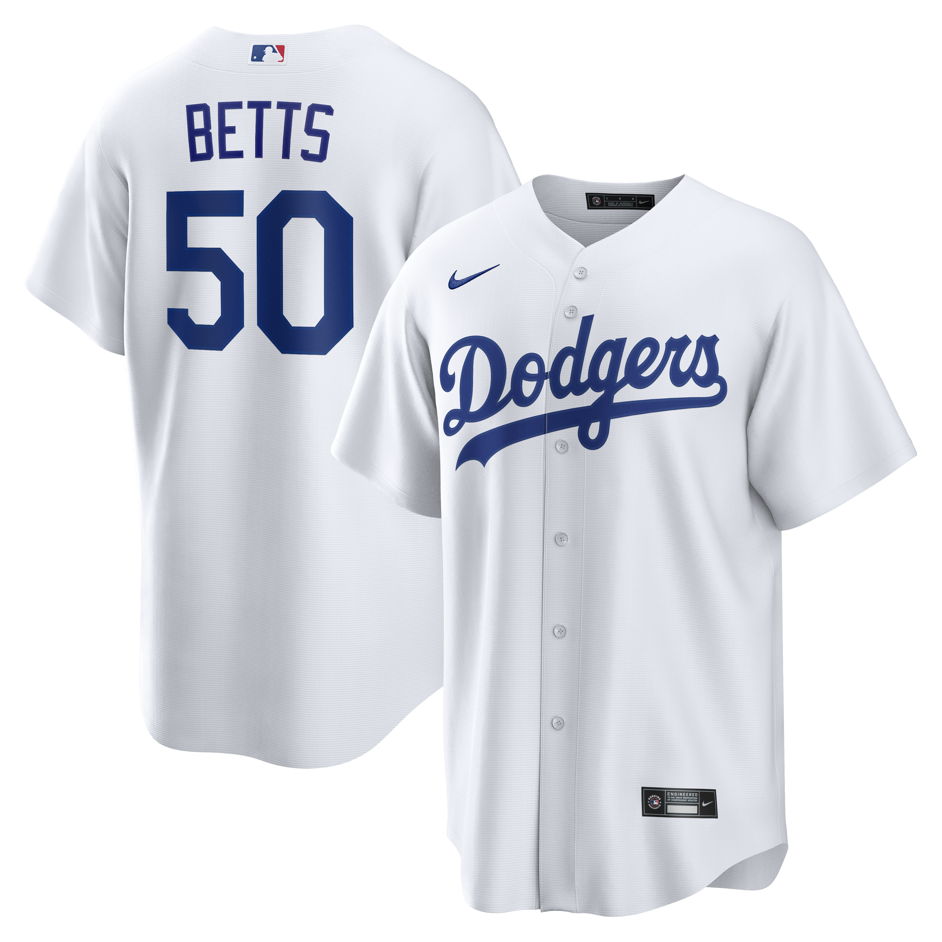 Mookie Betts Los Angeles Dodgers Alternate Jersey - Royal - White - Image 2
