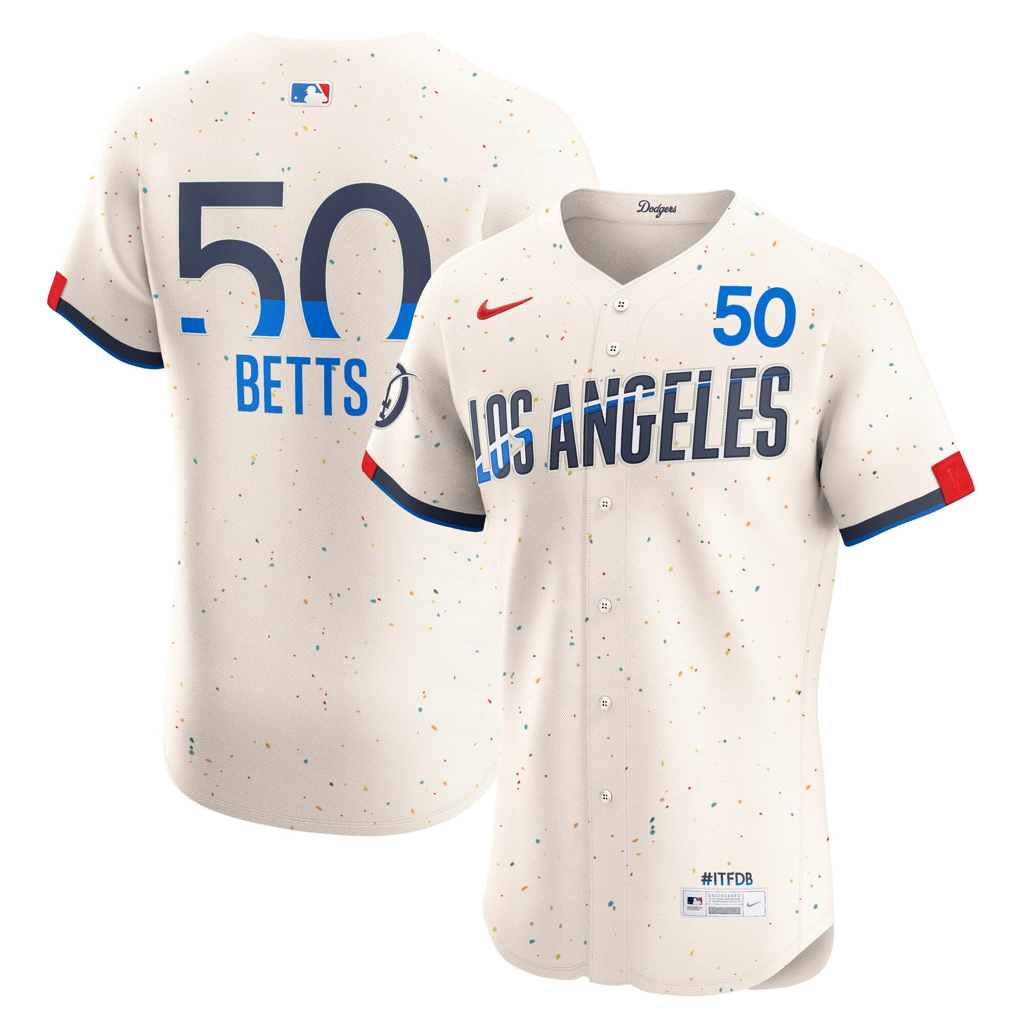 Mookie Betts Los Angeles Dodgers City Connect Elite Jersey - Cream - Image 2