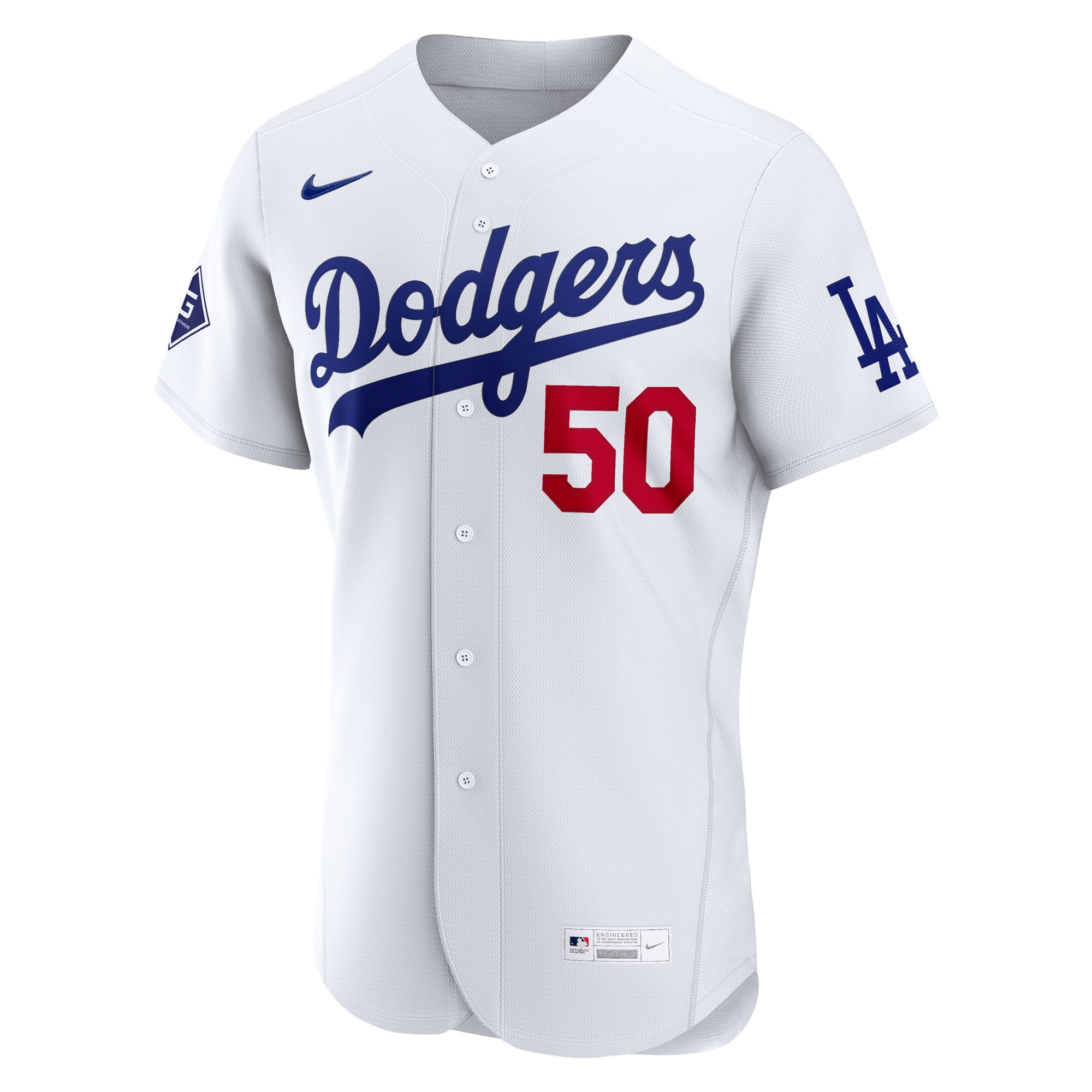 Mookie Betts Los Angeles Dodgers Home Sponsor Patch Jersey - White - Image 3