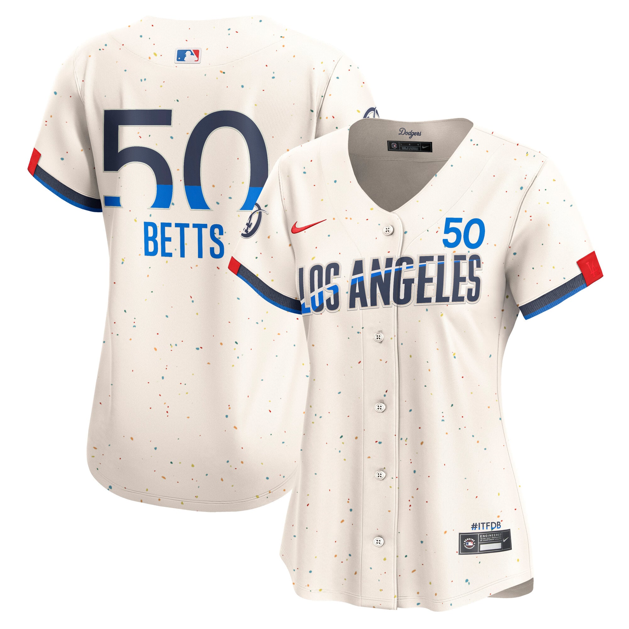 Mookie Betts Los Angeles Dodgers Women's City Connect Limited Jersey – Cream - Image 2
