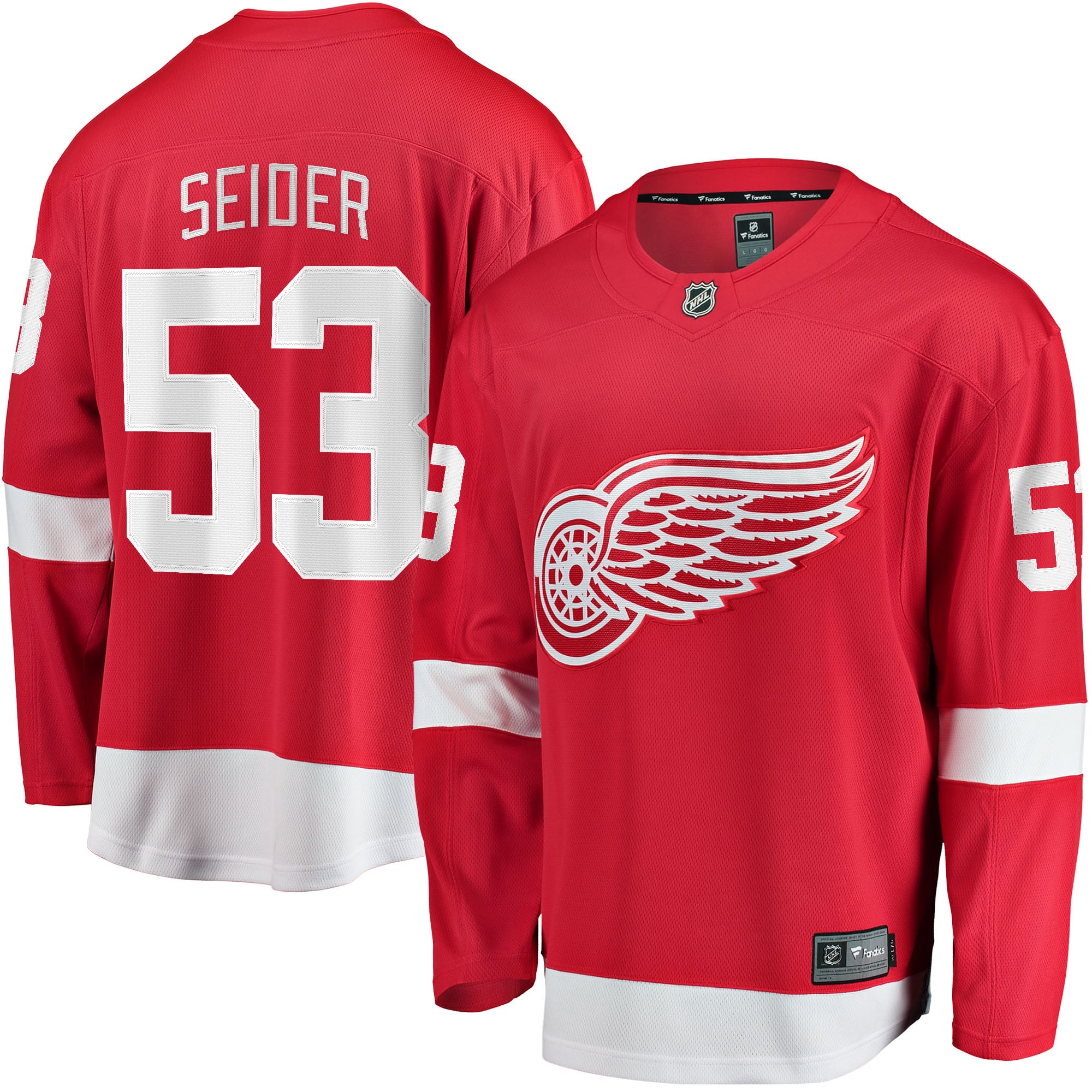 Moritz Seider Detroit Red Wings Home Breakaway Player Jersey - Red - Image 2