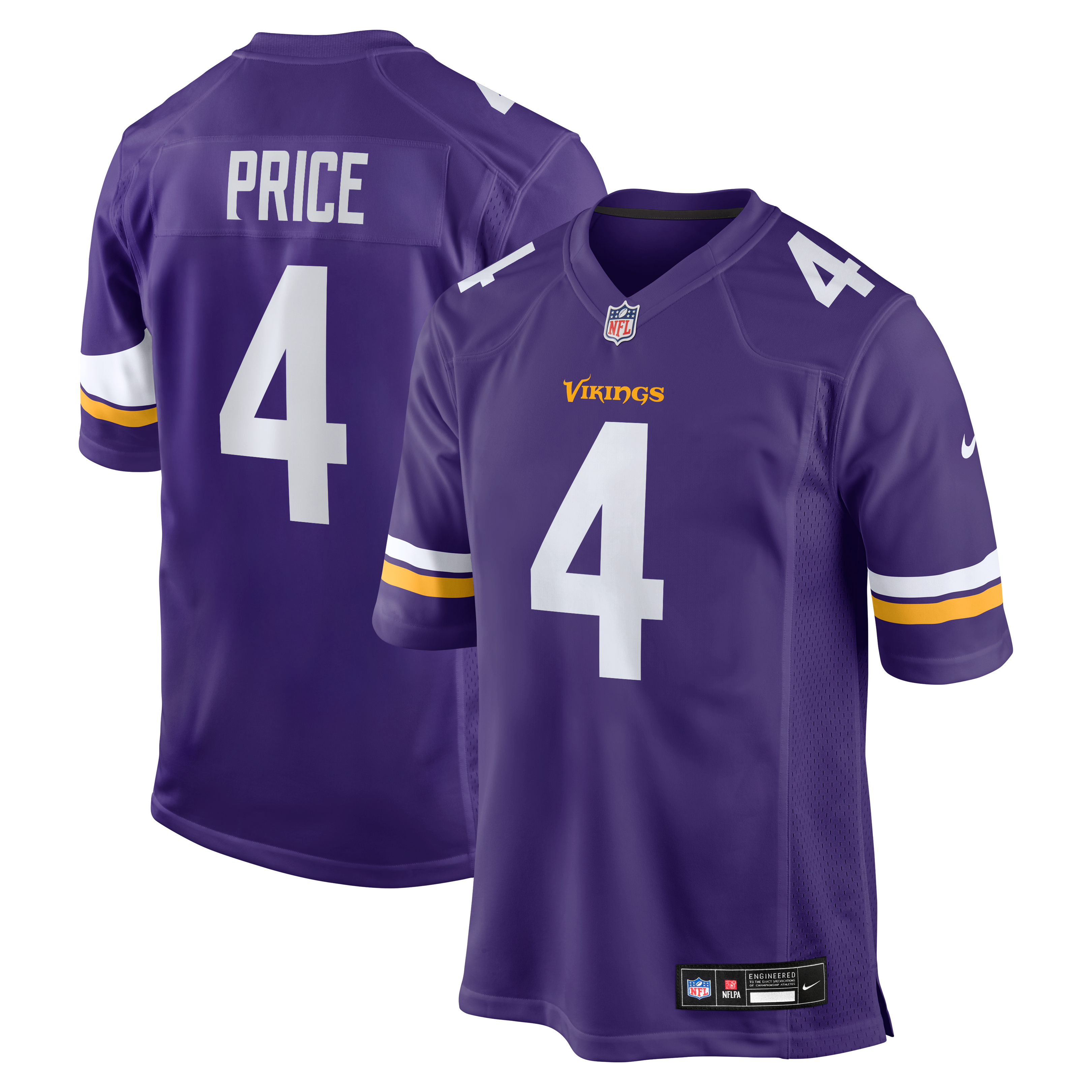 Myles Price Minnesota Vikings Team Game Jersey - Purple