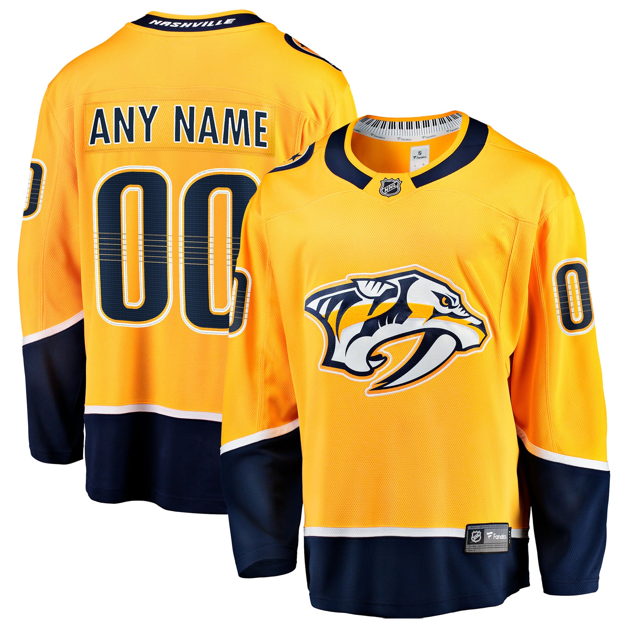 Nashville Predators Home Breakaway Custom Jersey - Gold - Image 2