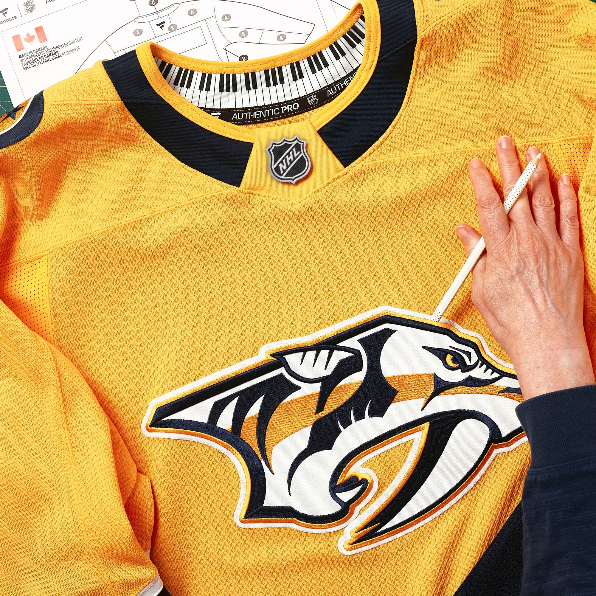 Nashville Predators Home Pro Custom Jersey - Gold - Image 7