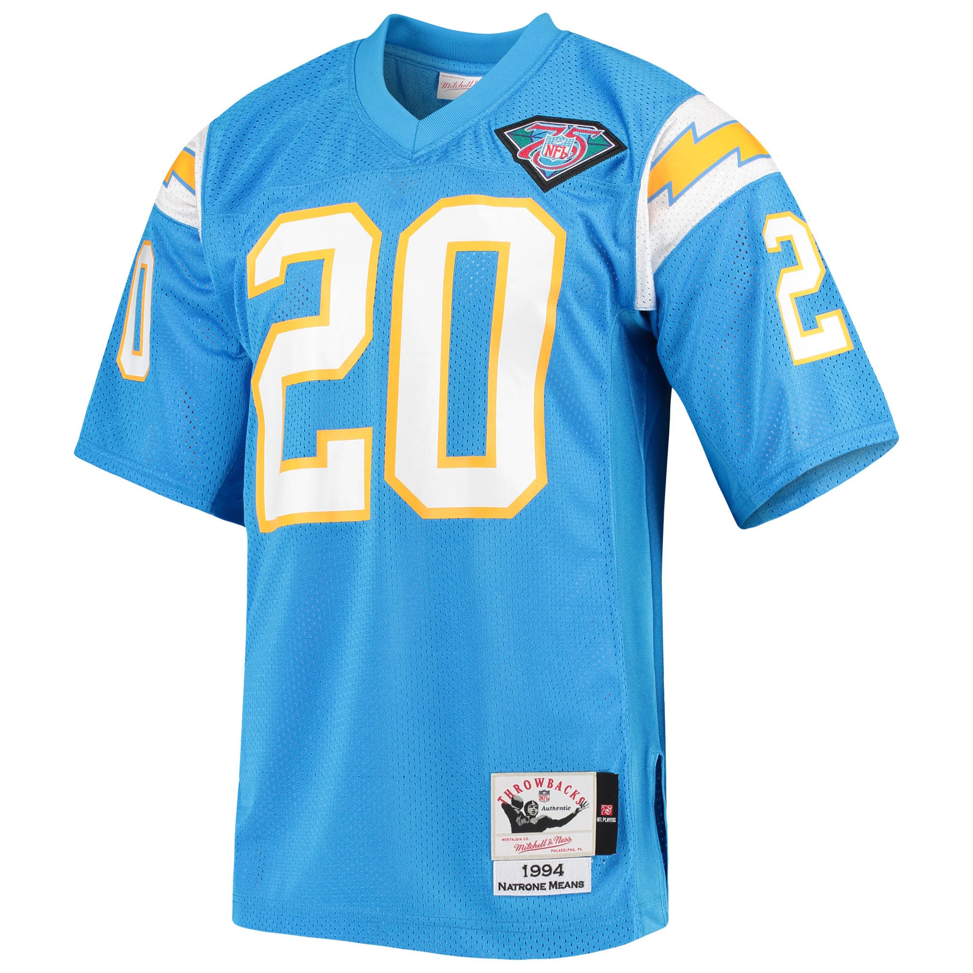 Natrone Means Los Angeles Chargers 1994 Throwback Retired Player Jersey - Powder Blue - Image 3