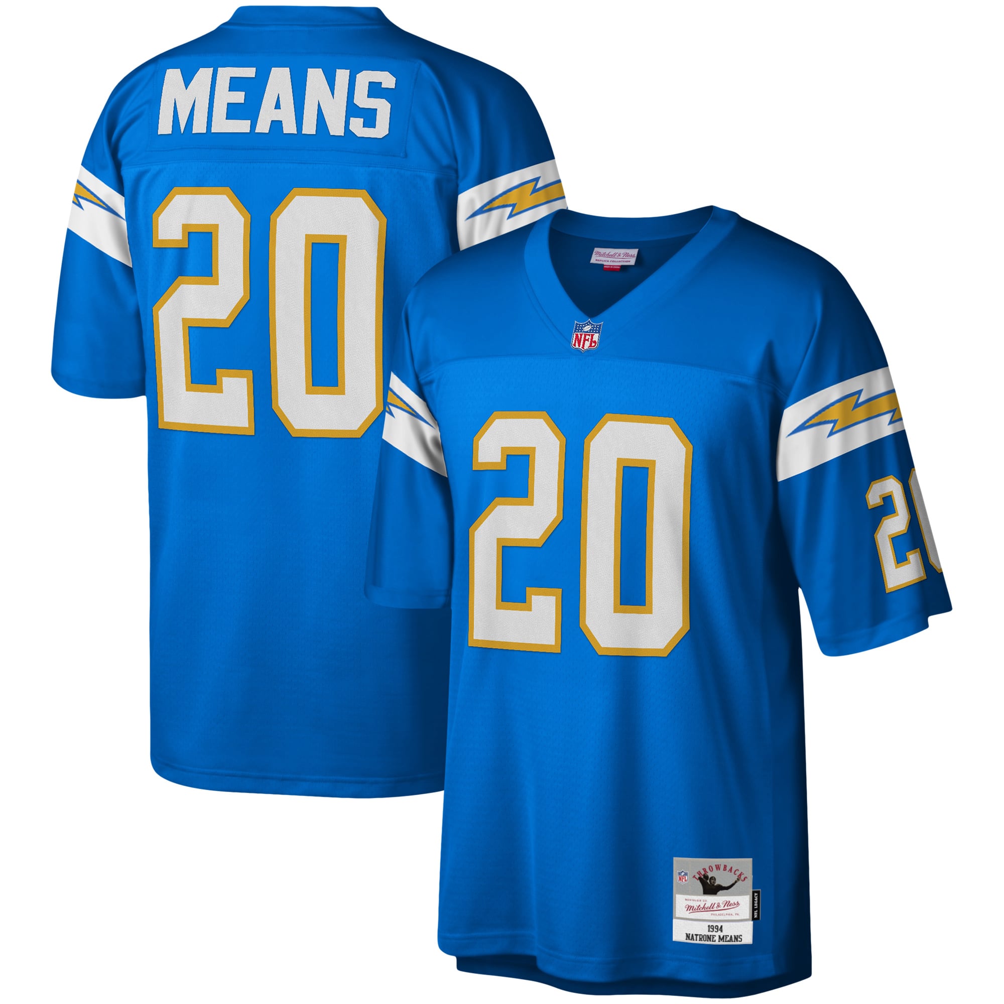Natrone Means Los Angeles Chargers Legacy Jersey - Powder Blue - Image 2