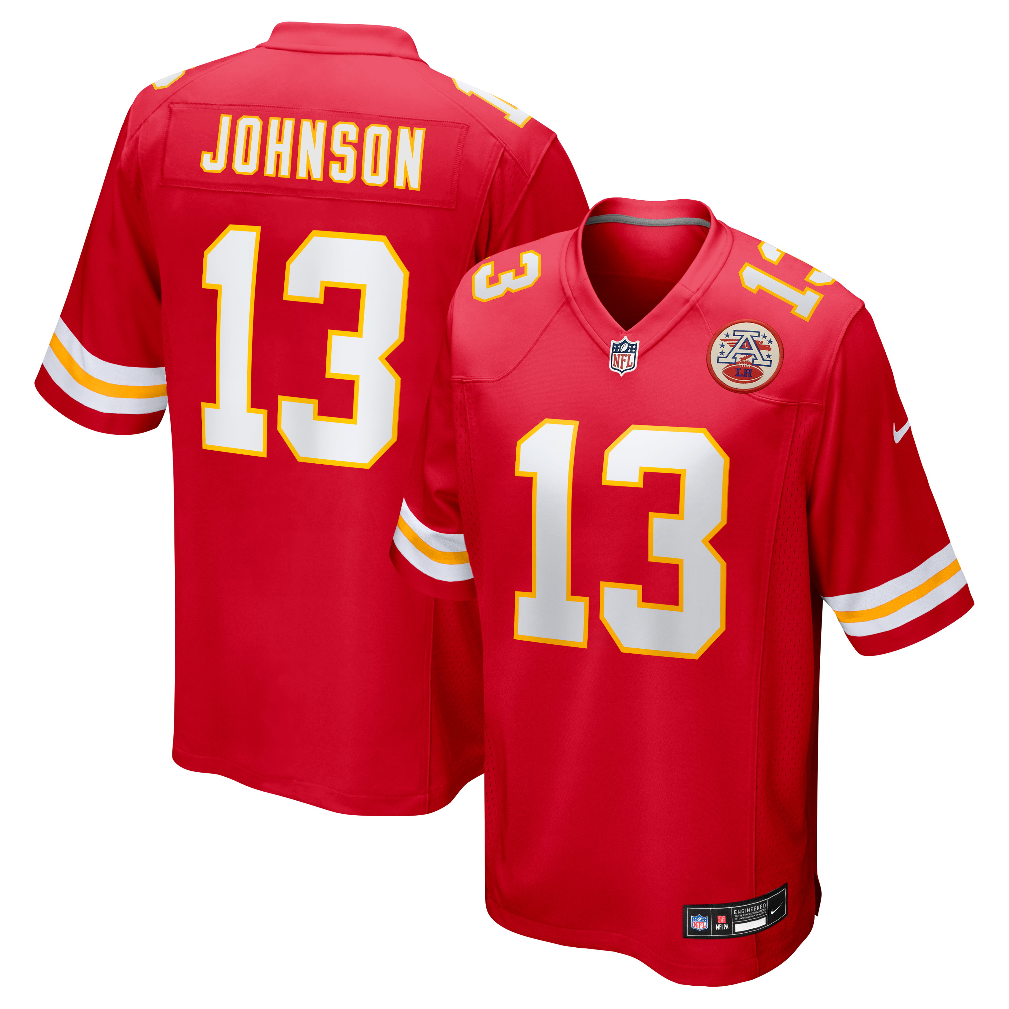 Nazeeh Johnson Kansas City Chiefs Game Player Jersey - Red