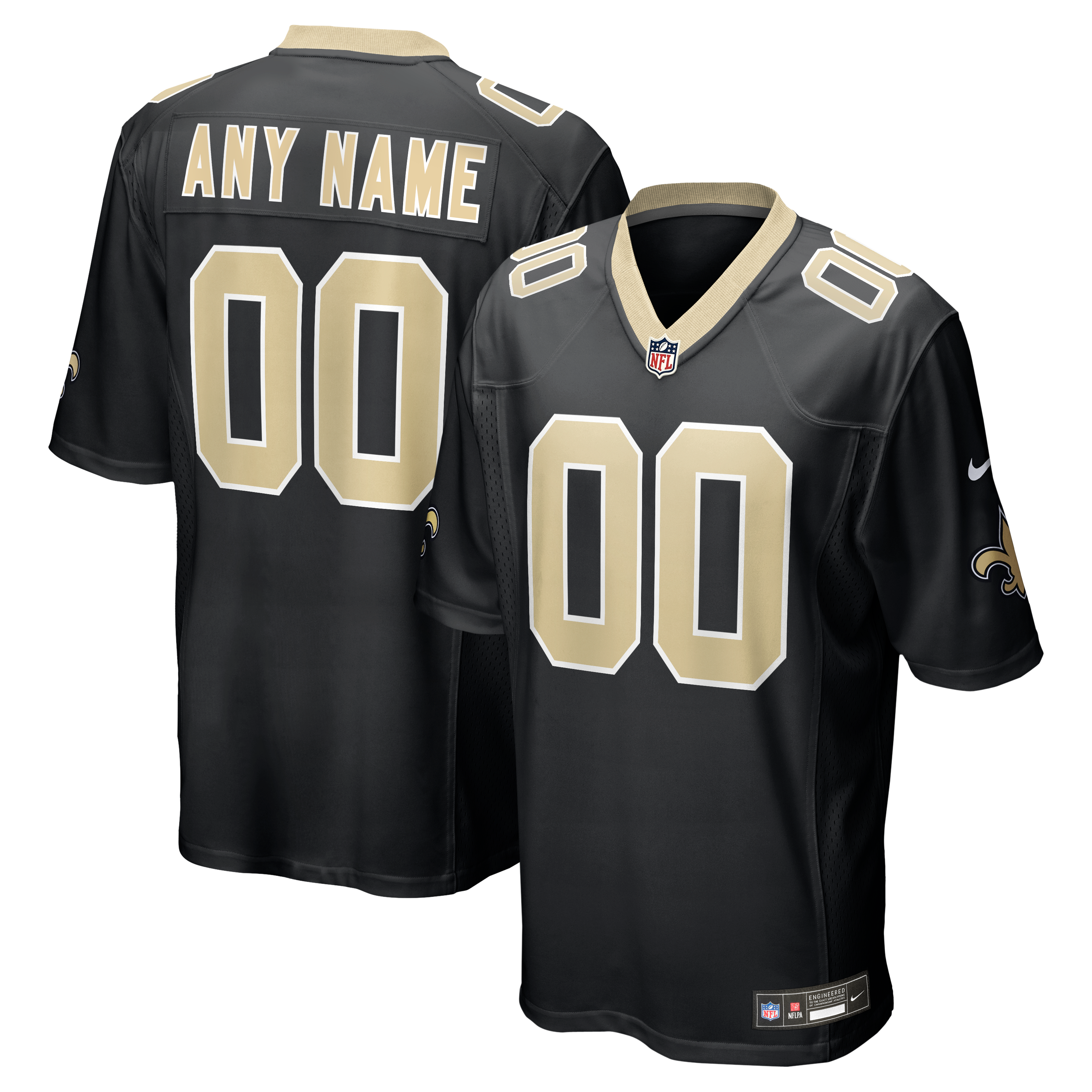 New Orleans Saints Alternate Custom Game Jersey - Black