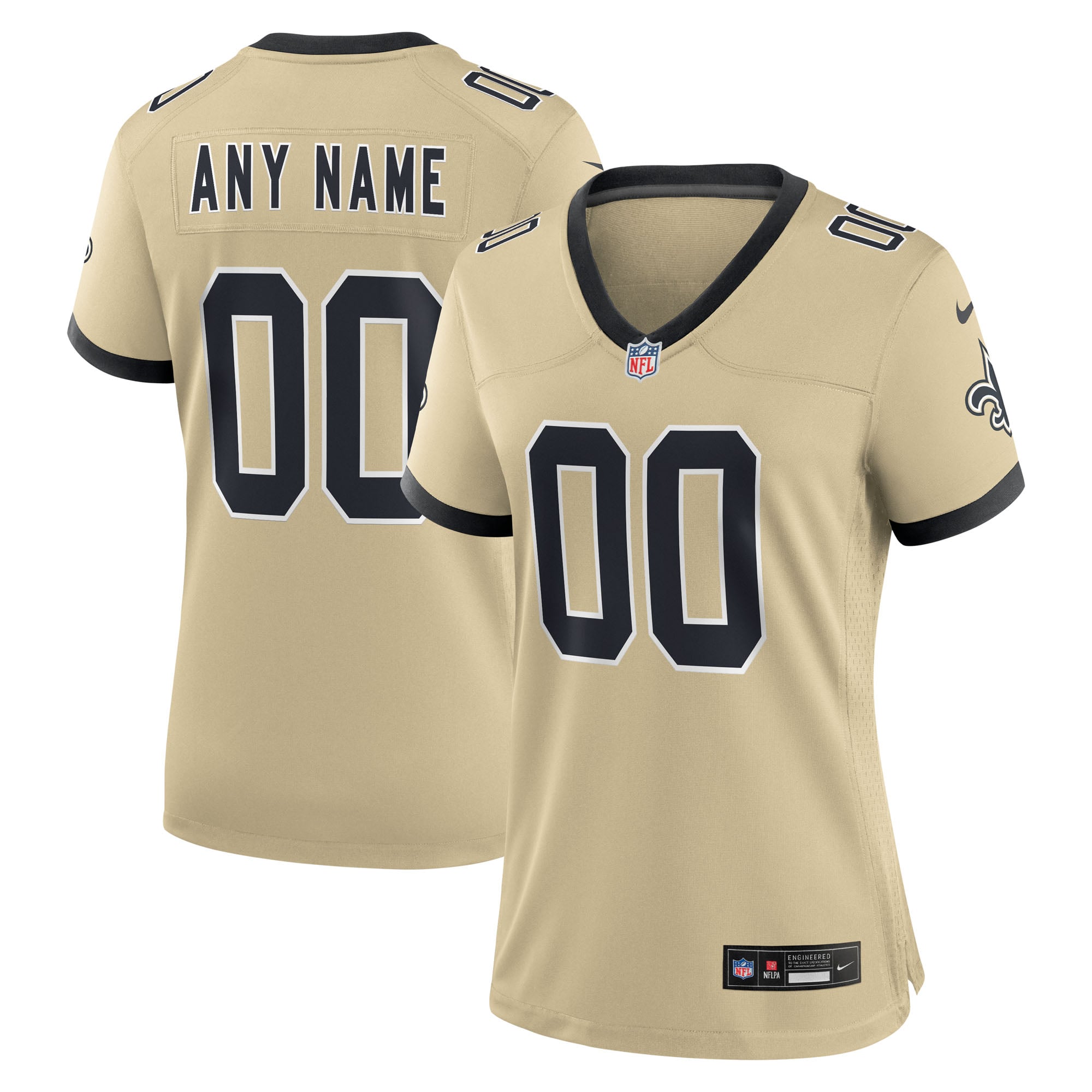 New Orleans Saints Women's Gameday Golds Alternate Custom Game Jersey - Gold - Image 2