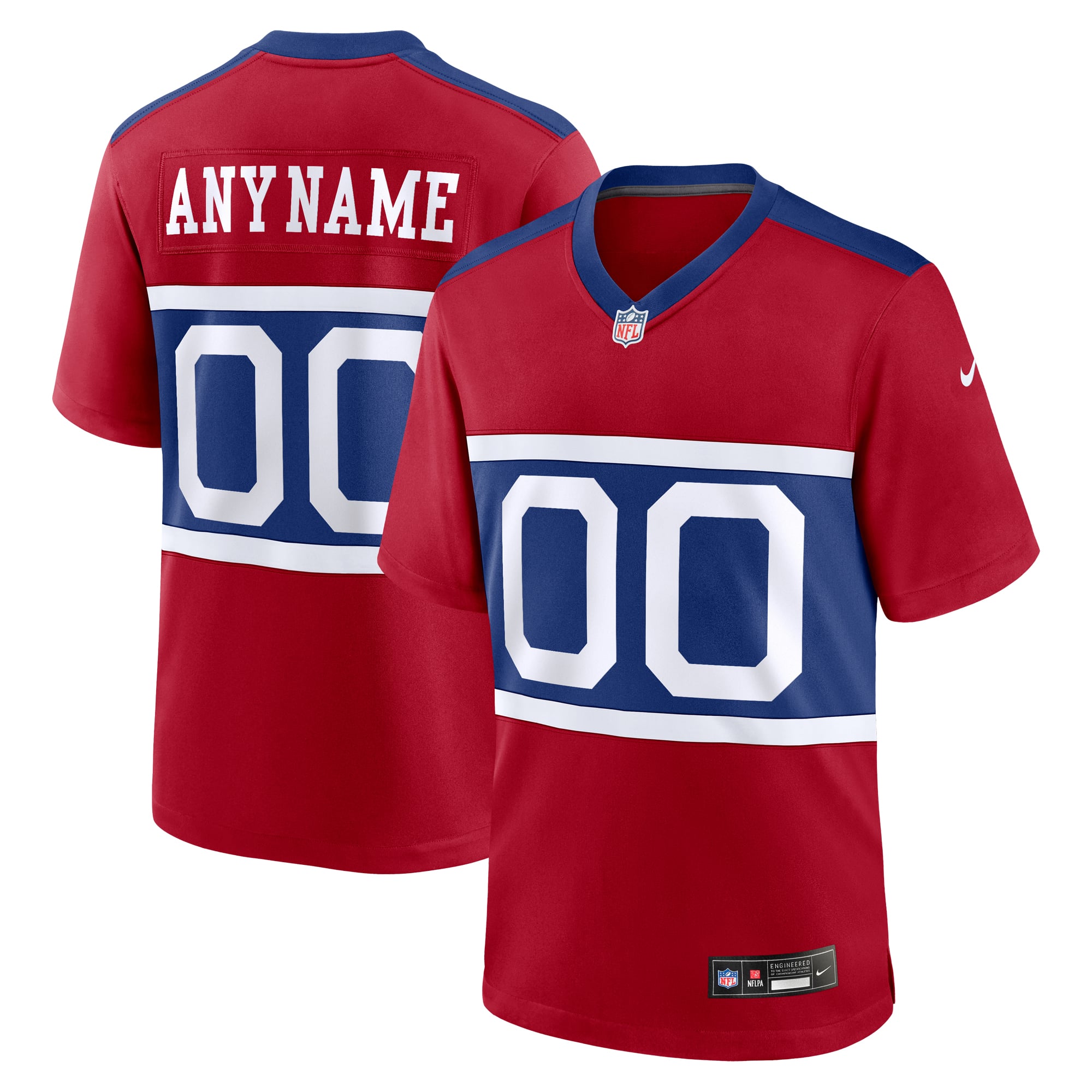 New York Giants Alternate Game Custom Jersey - Century Red - Red