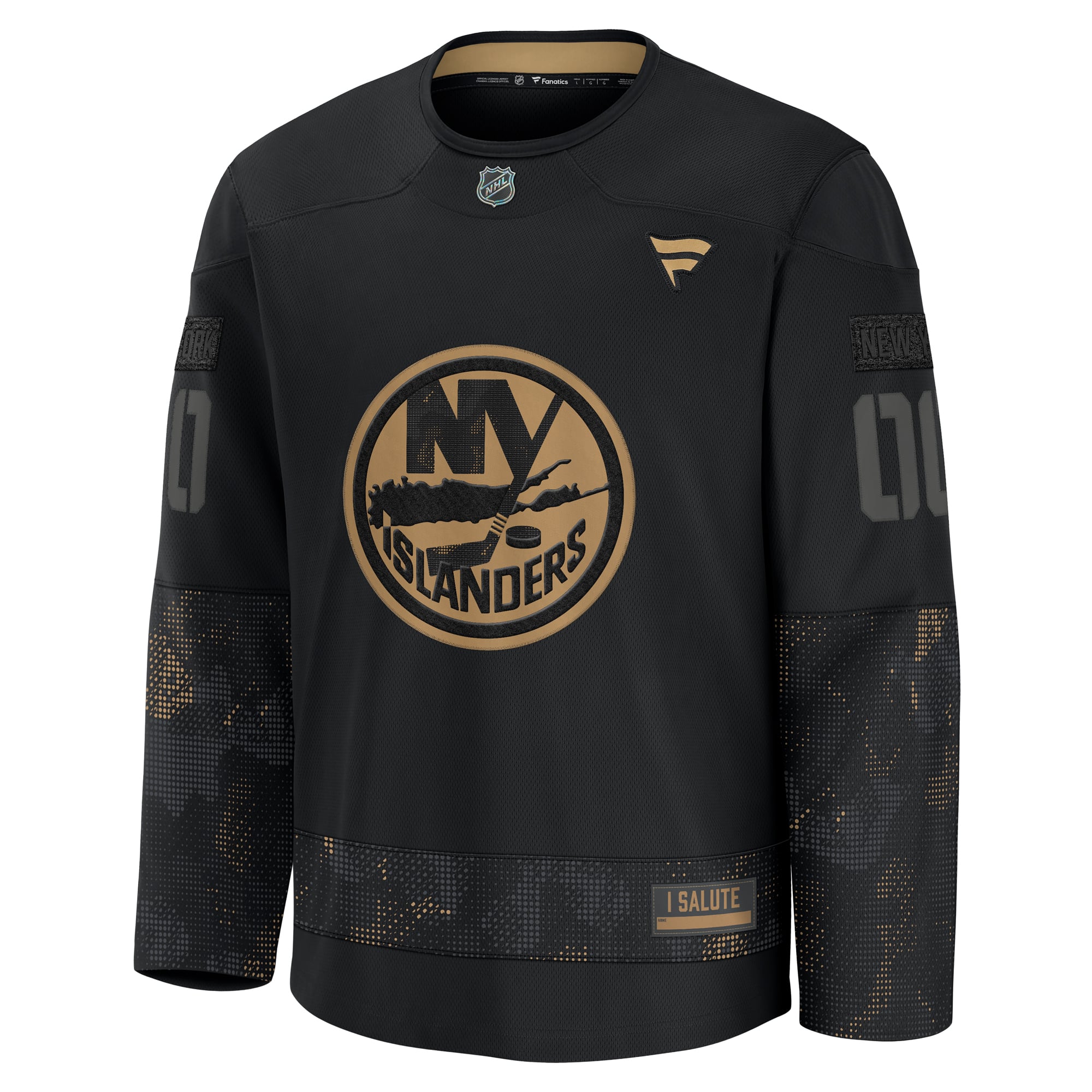 New York Islanders 2024 Military Appreciation Custom Practice Jersey - Black - Image 3