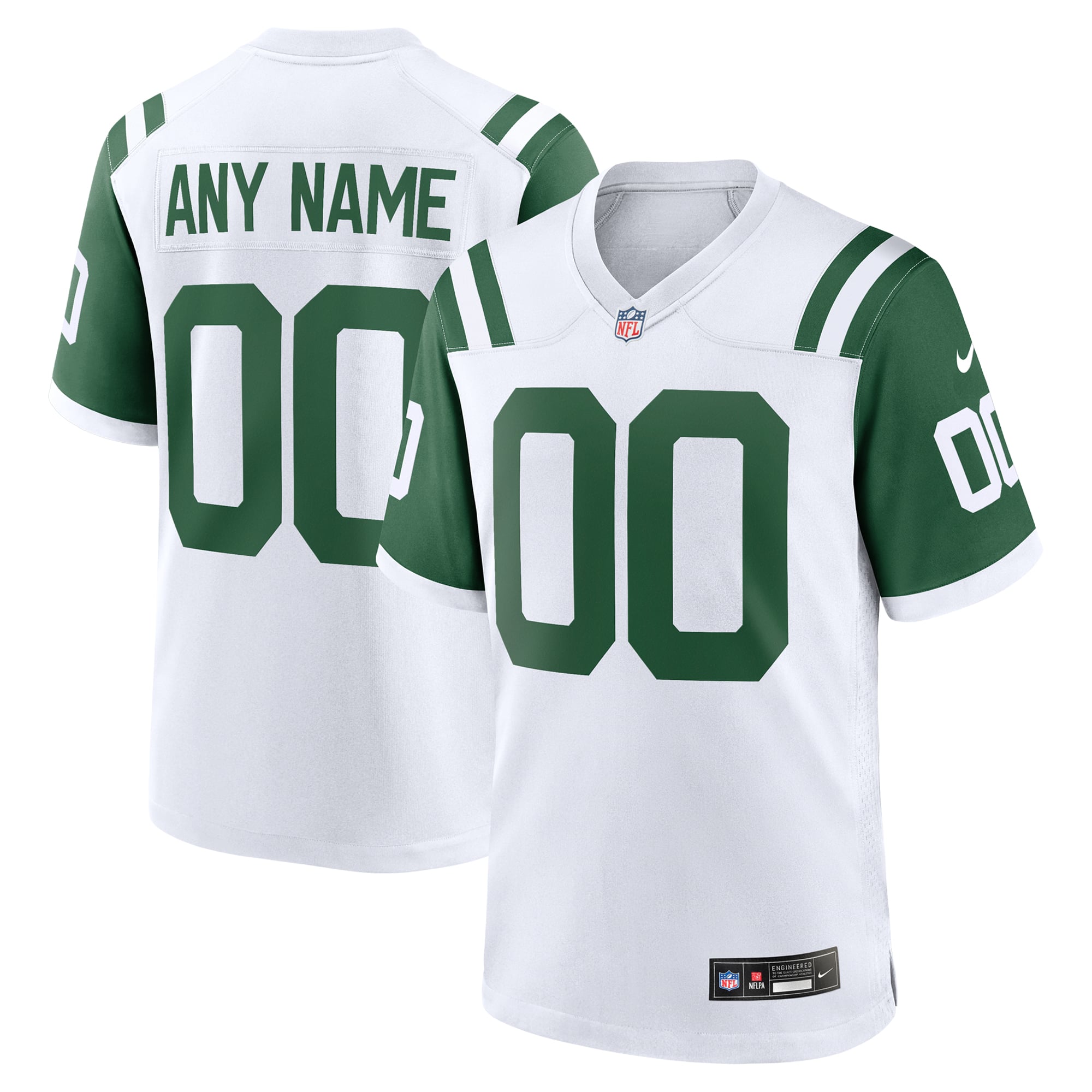 New York Jets Classic Alternate Custom Jersey - White - Image 2