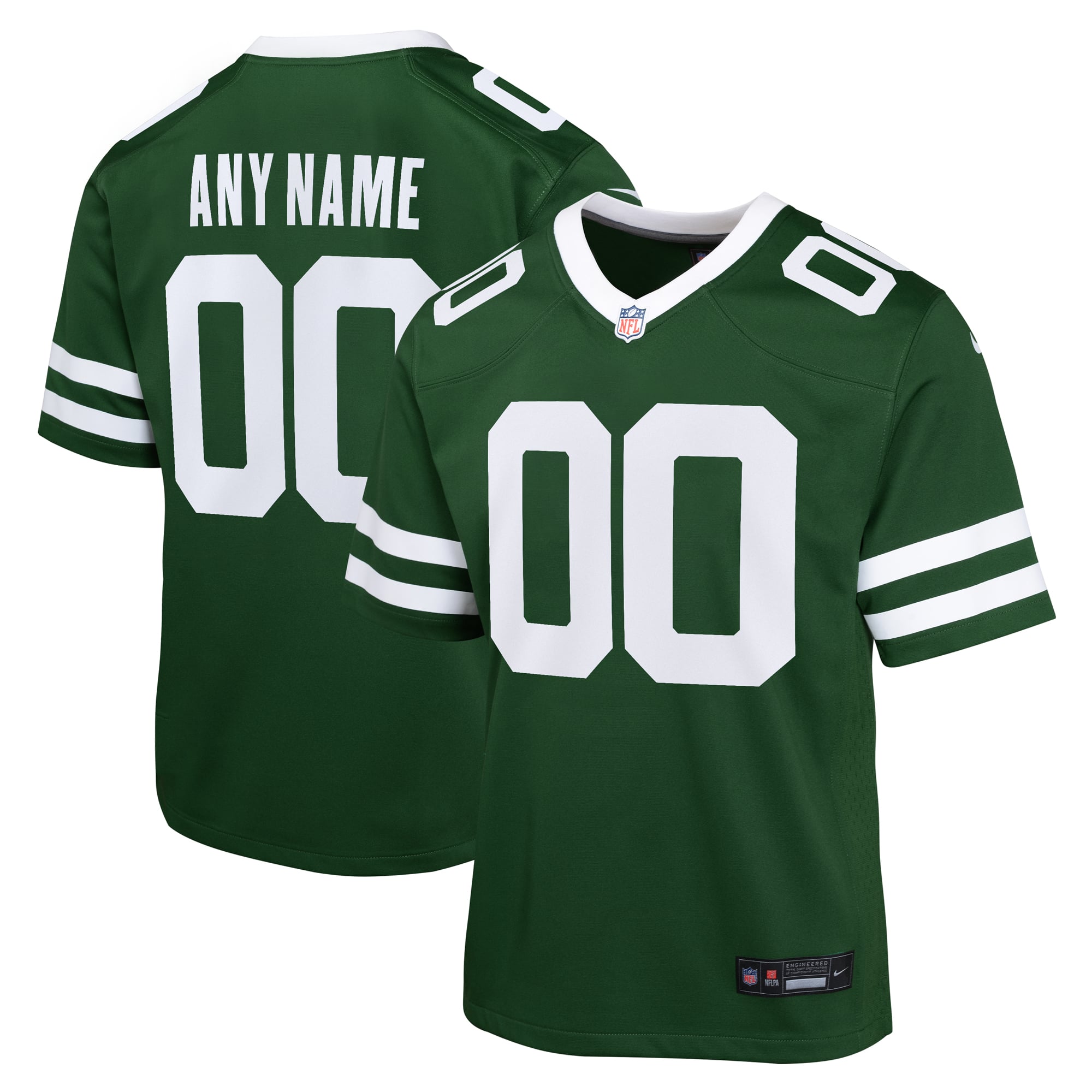 New York Jets Youth Custom Game Jersey - Legacy Green - Image 2