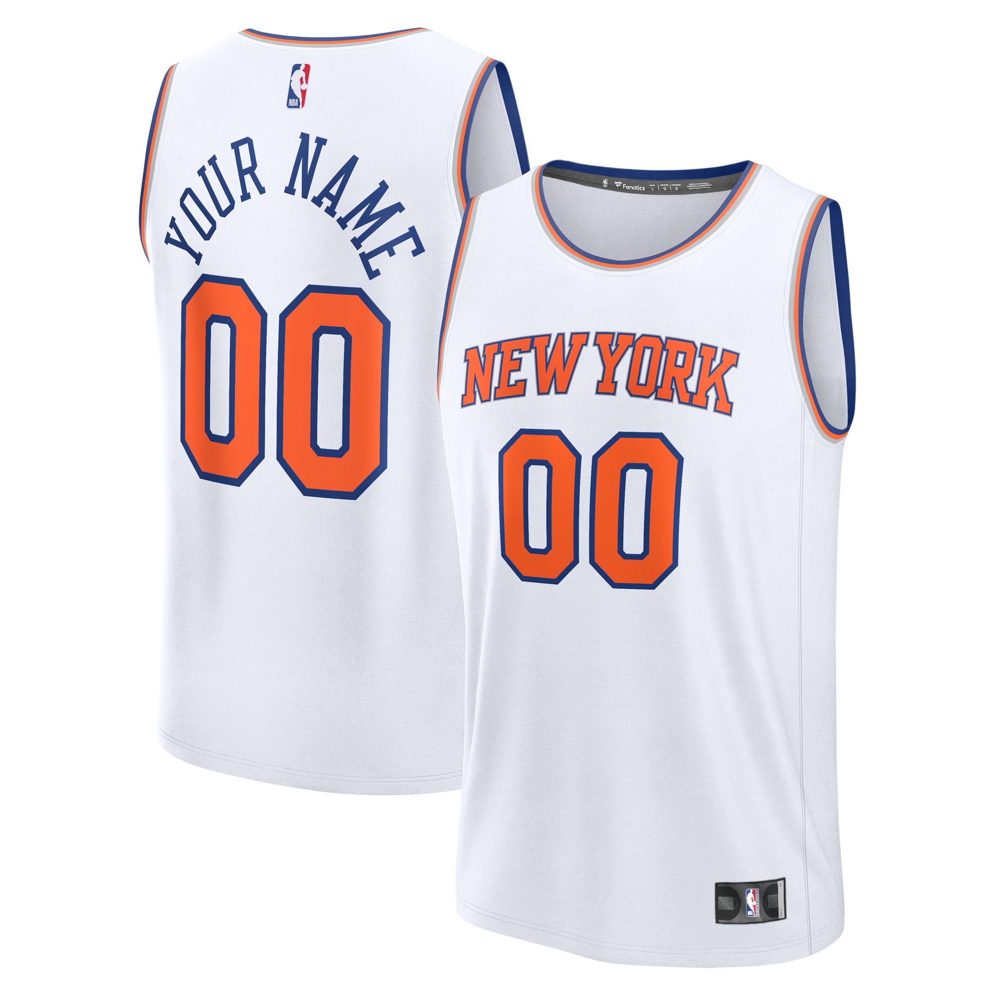 New York Knicks Youth Fast Break Custom Jersey - Association Edition - White - Image 2