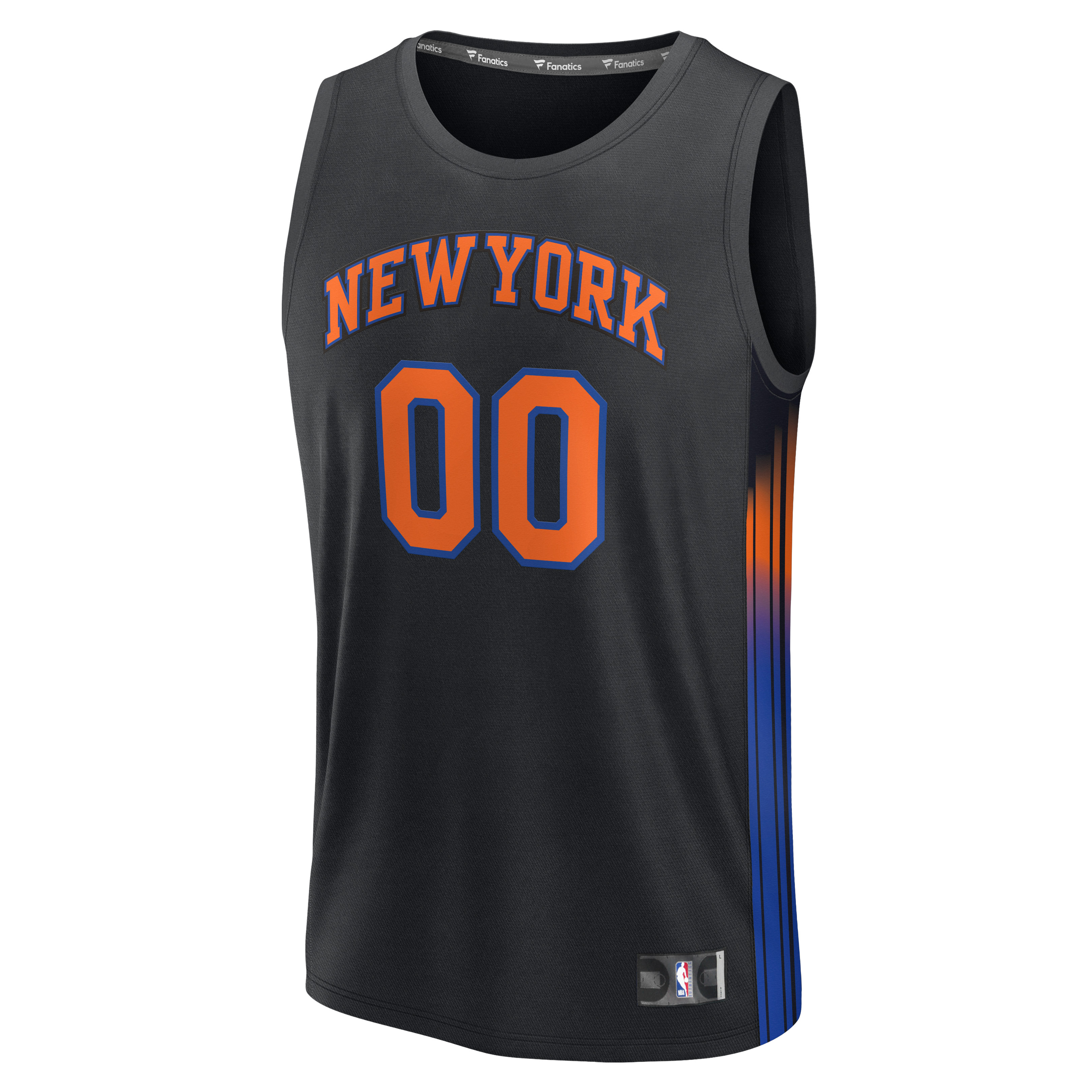 New York Knicks Youth Fast Break Custom Jersey - Statement Edition - Black - Image 3