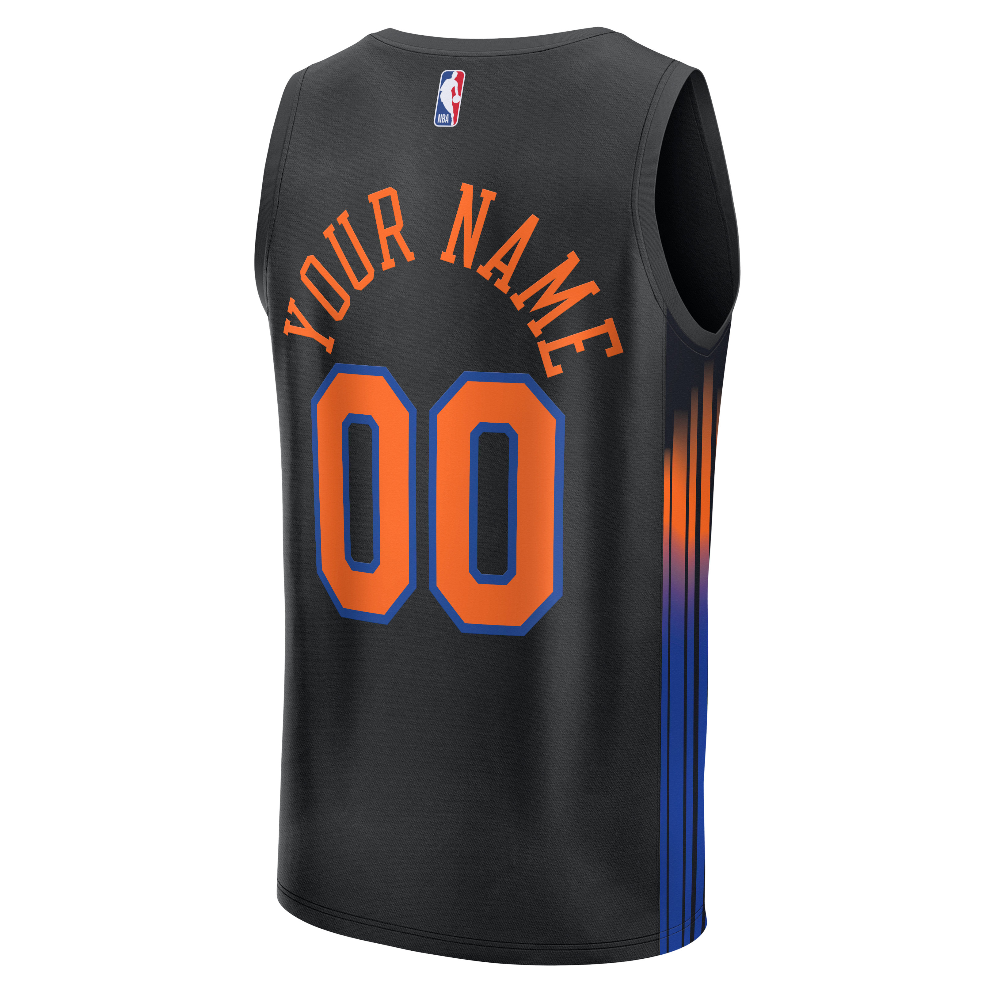 New York Knicks Youth Fast Break Custom Jersey - Statement Edition - Black - Image 4