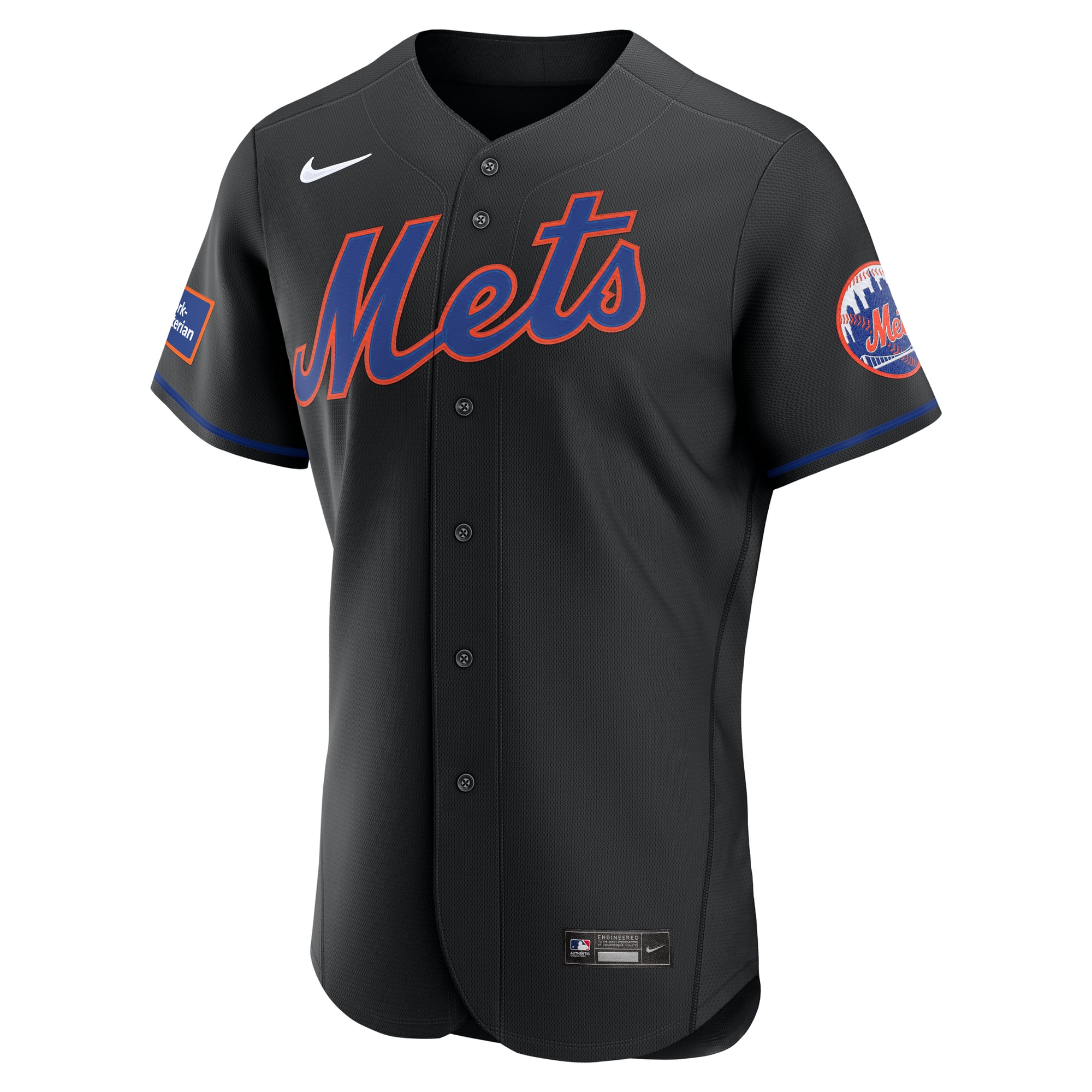 New York Mets Home Sponsor Patch Jersey - Black - Image 3