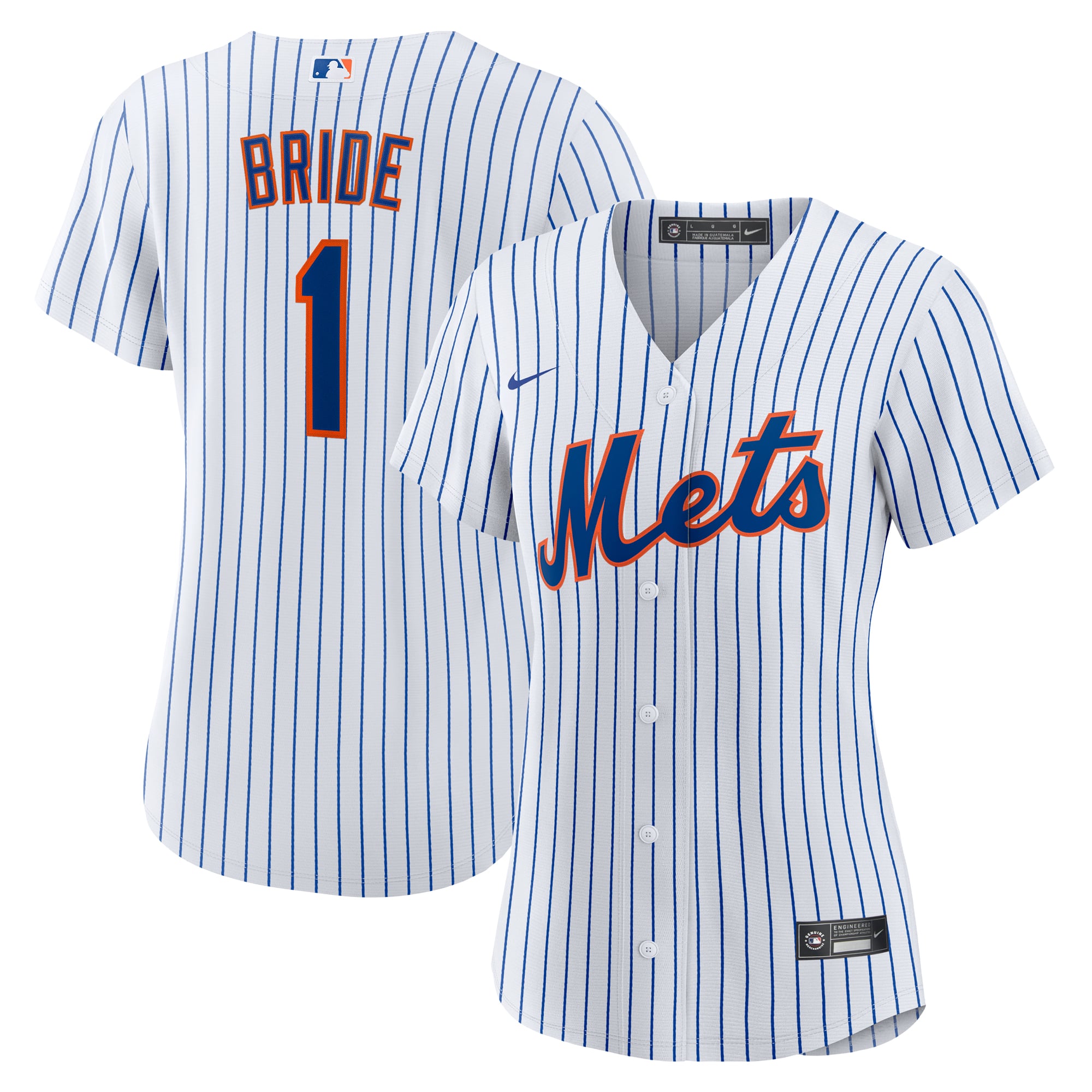 New York Mets Women's #1 Bride Home Jersey - White