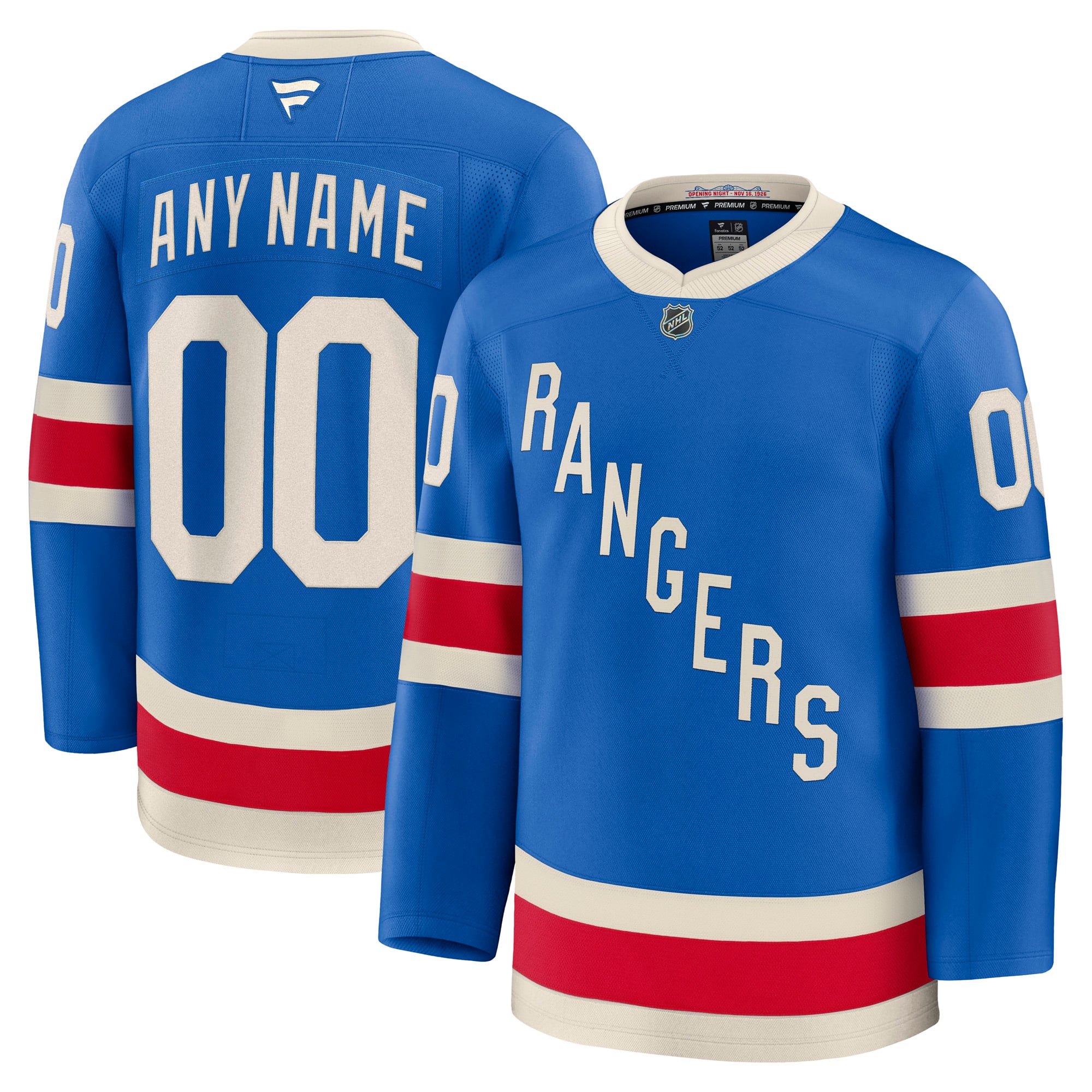 New York Rangers Alternate Premium Custom Jersey - Blue - Image 2