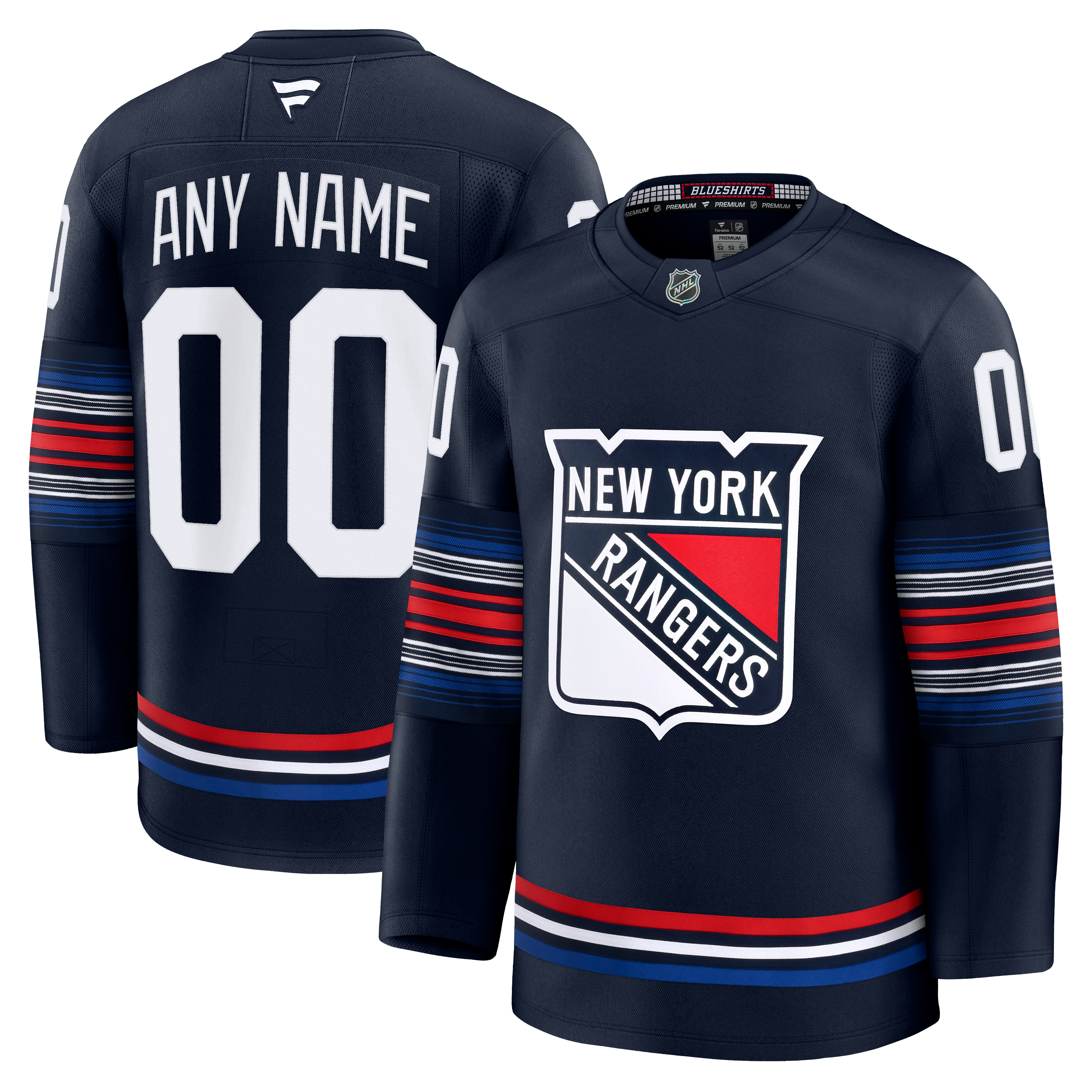 New York Rangers Away Premium Custom Jersey - Navy - Image 2