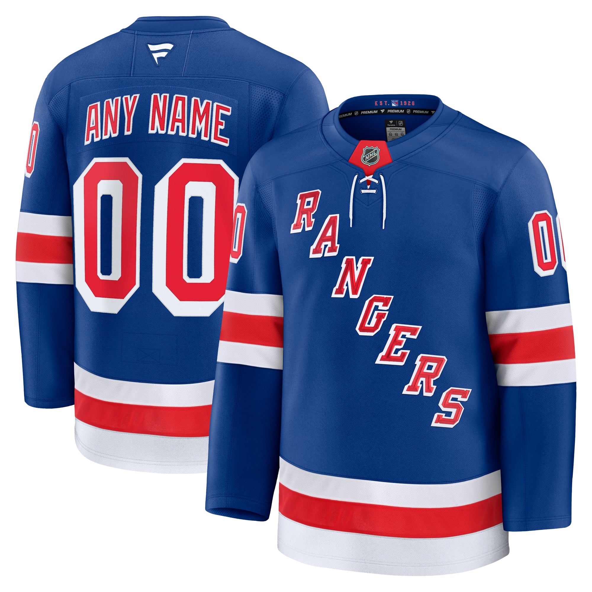 New York Rangers Away Premium Custom Jersey - Royal - Image 2