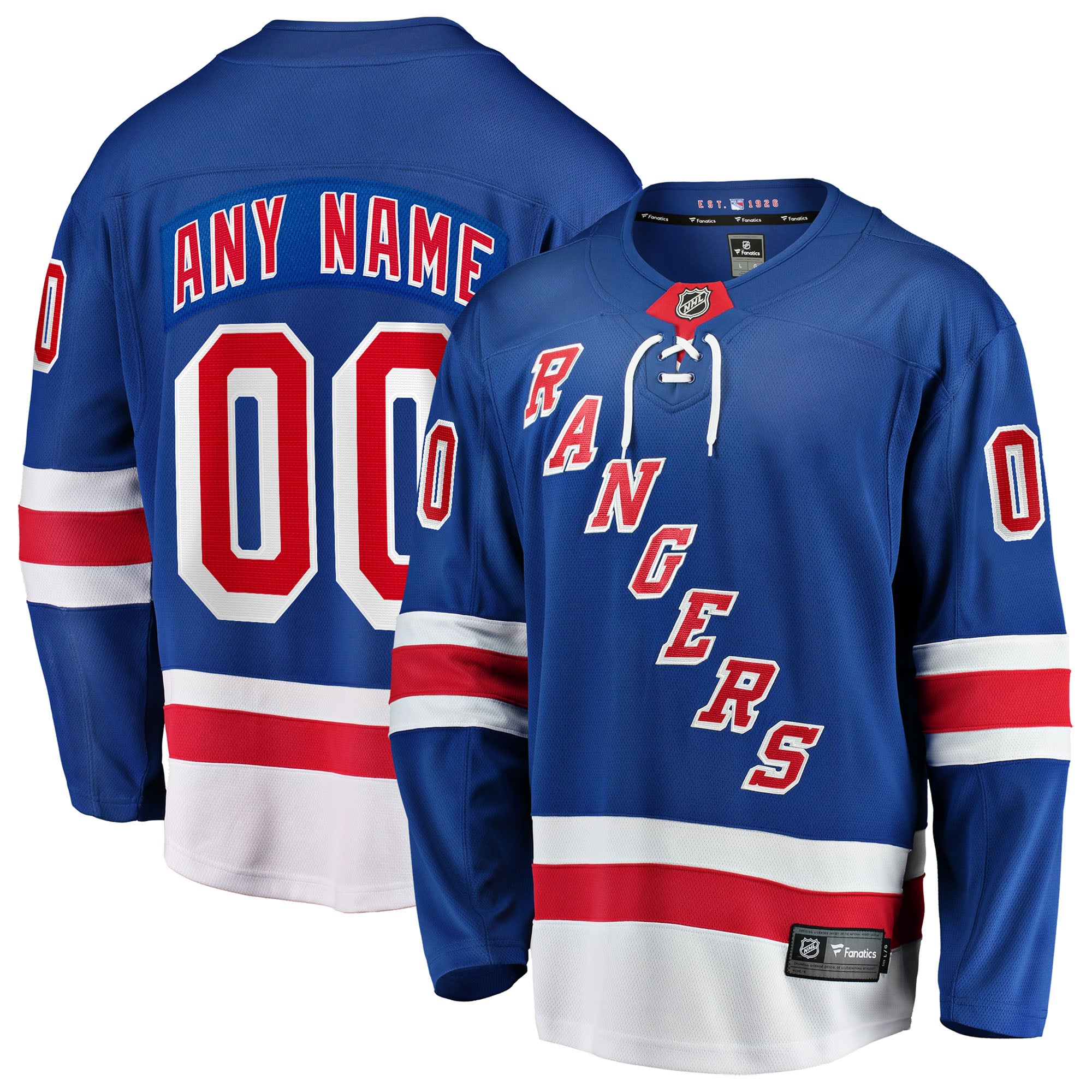 New York Rangers Home Breakaway Custom Jersey - Blue